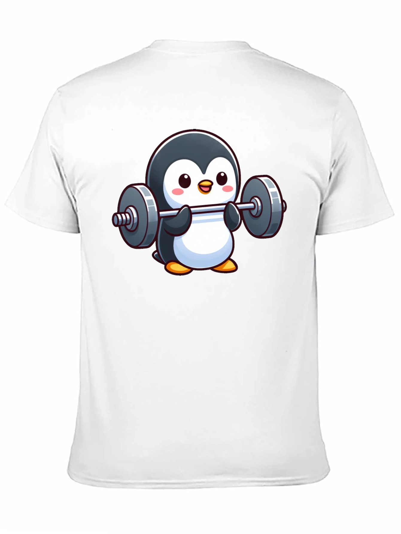 Black Penguin Powerlifter T-Shirt: Cute Workout Tee view 11