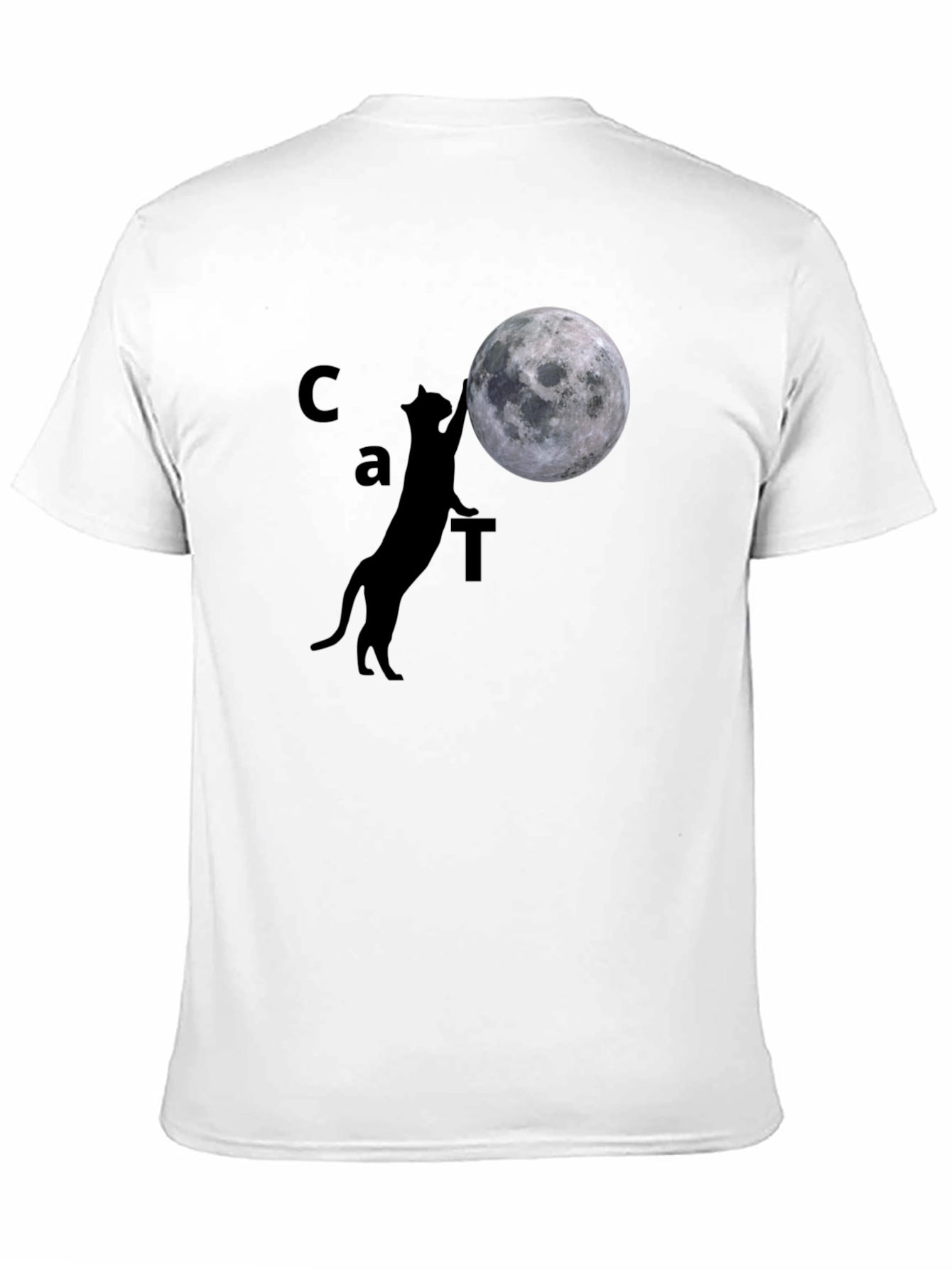 Black Cat & Moon Graphic Tee - Black Cotton Casual Shirt view 11