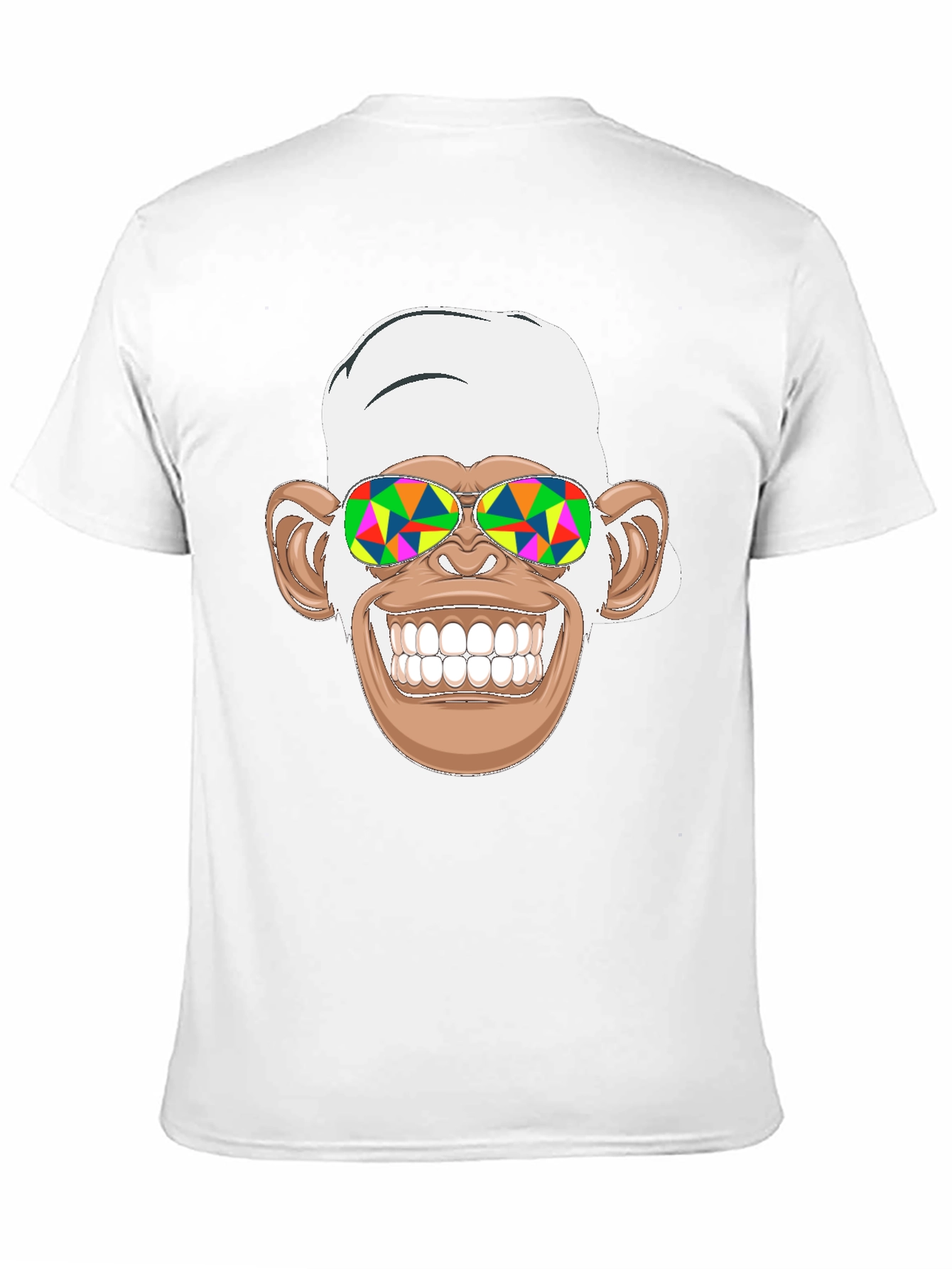 Black Funny Monkey Graphic Tee - Psychedelic Sunglasses Black T-Shirt view 11