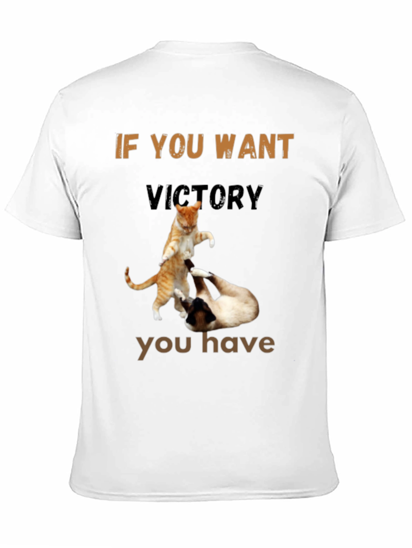 Black Fighting Cats T-Shirt - If You Want Victory view 11