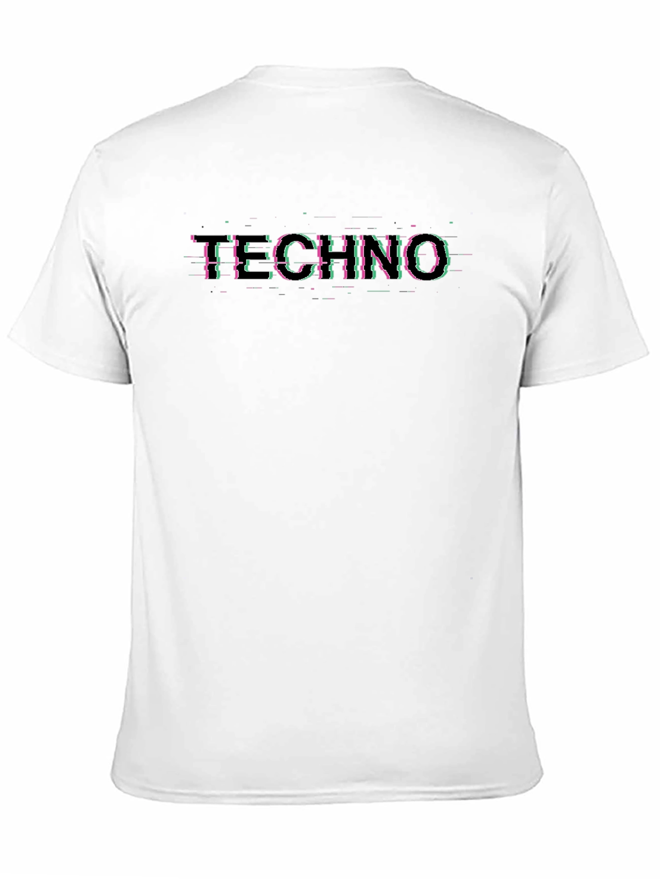 Black Techno Glitch Style Graphic Tee - Black view 11