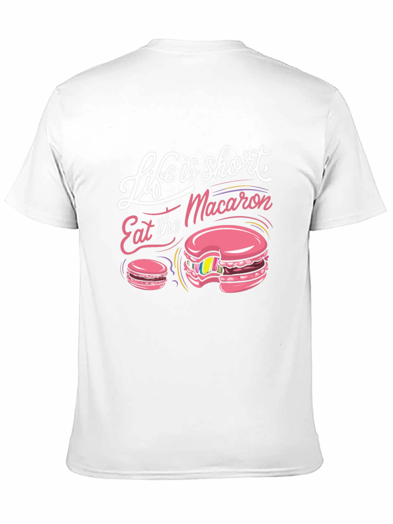 Black Life is Short Eat Macaron T-Shirt view 11
