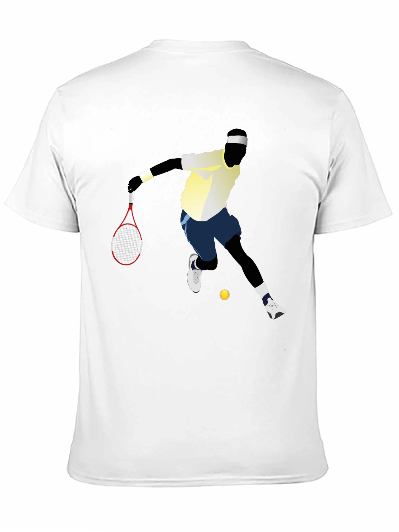 Black Tennis Player Graphic Tee - Black Cotton T-Shirt view 11