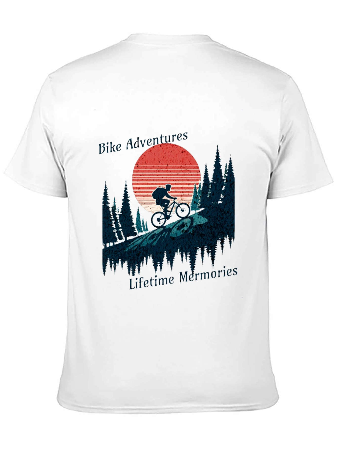 Black Bike Adventure Tee: Retro Mountain Biking Shirt view 11