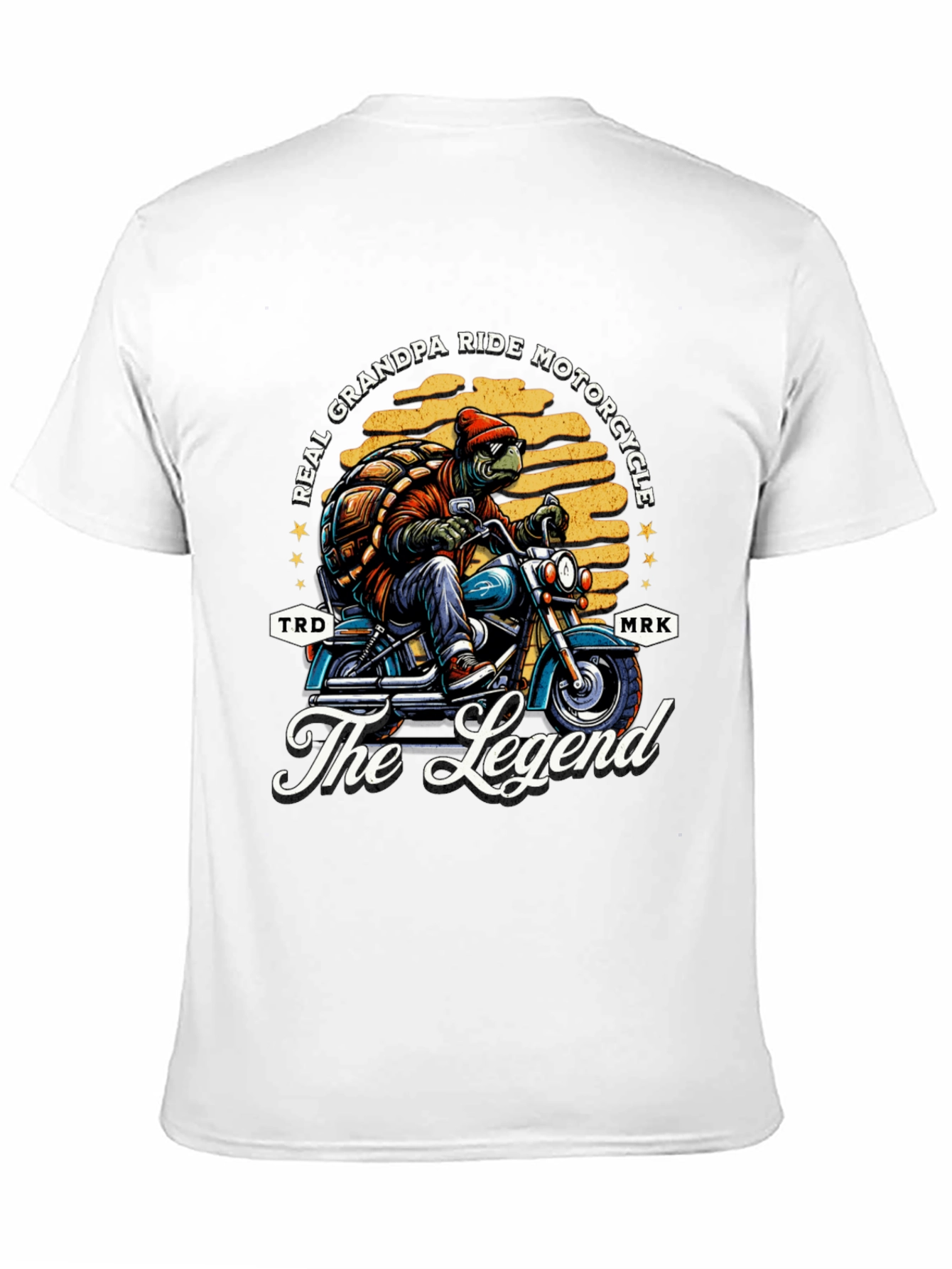 Black Grandpa Turtle Motorcycle T-Shirt - Ride Like a Legend view 11