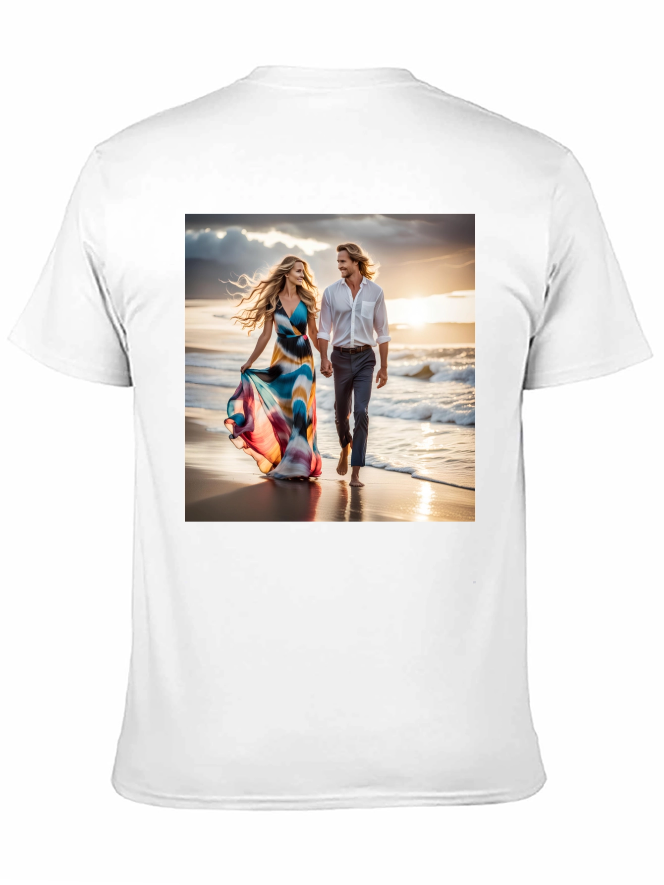 Black Romantic Beach Walk T-Shirt view 11