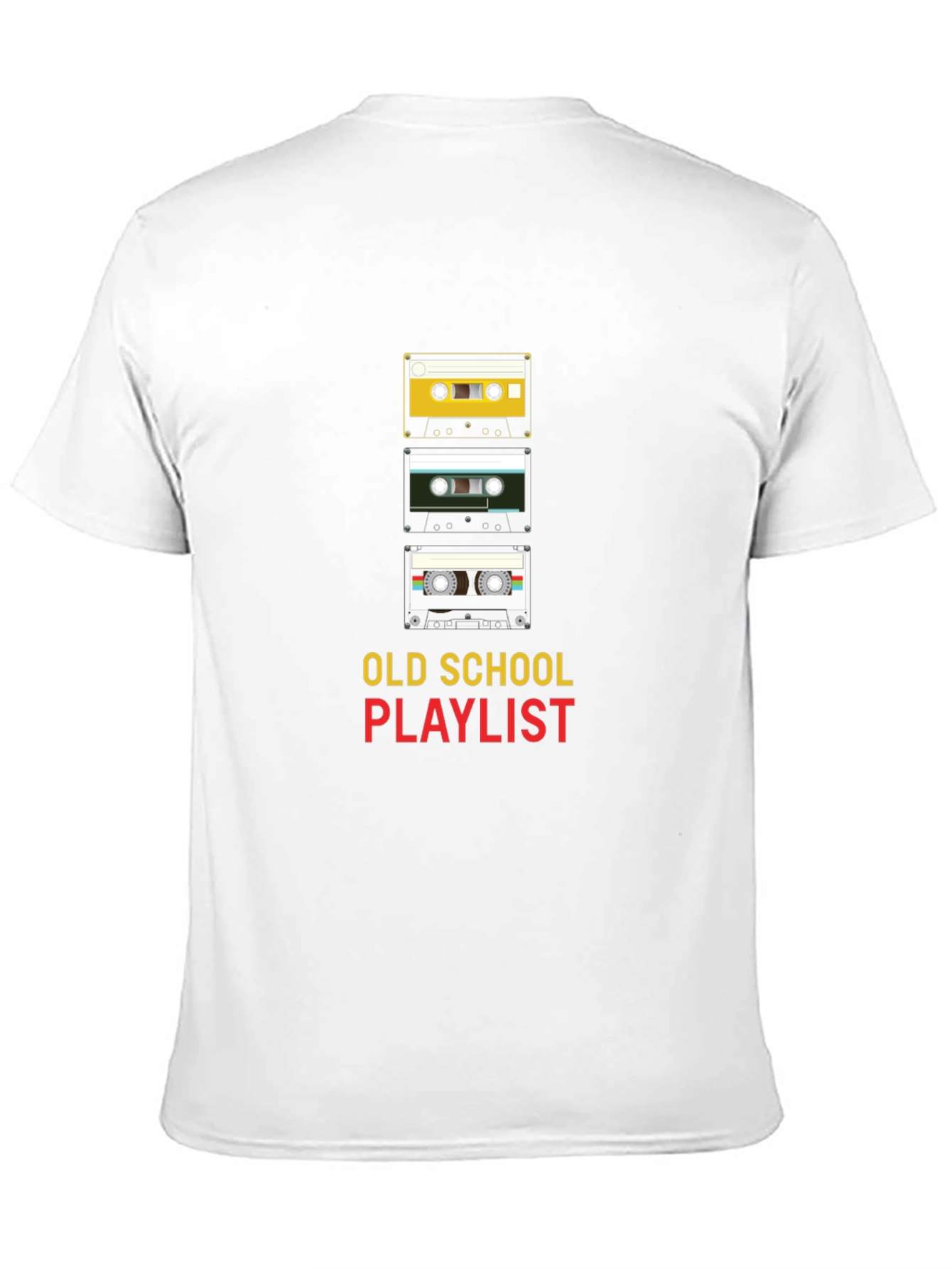 Black Old School Playlist Graphic Tee view 11