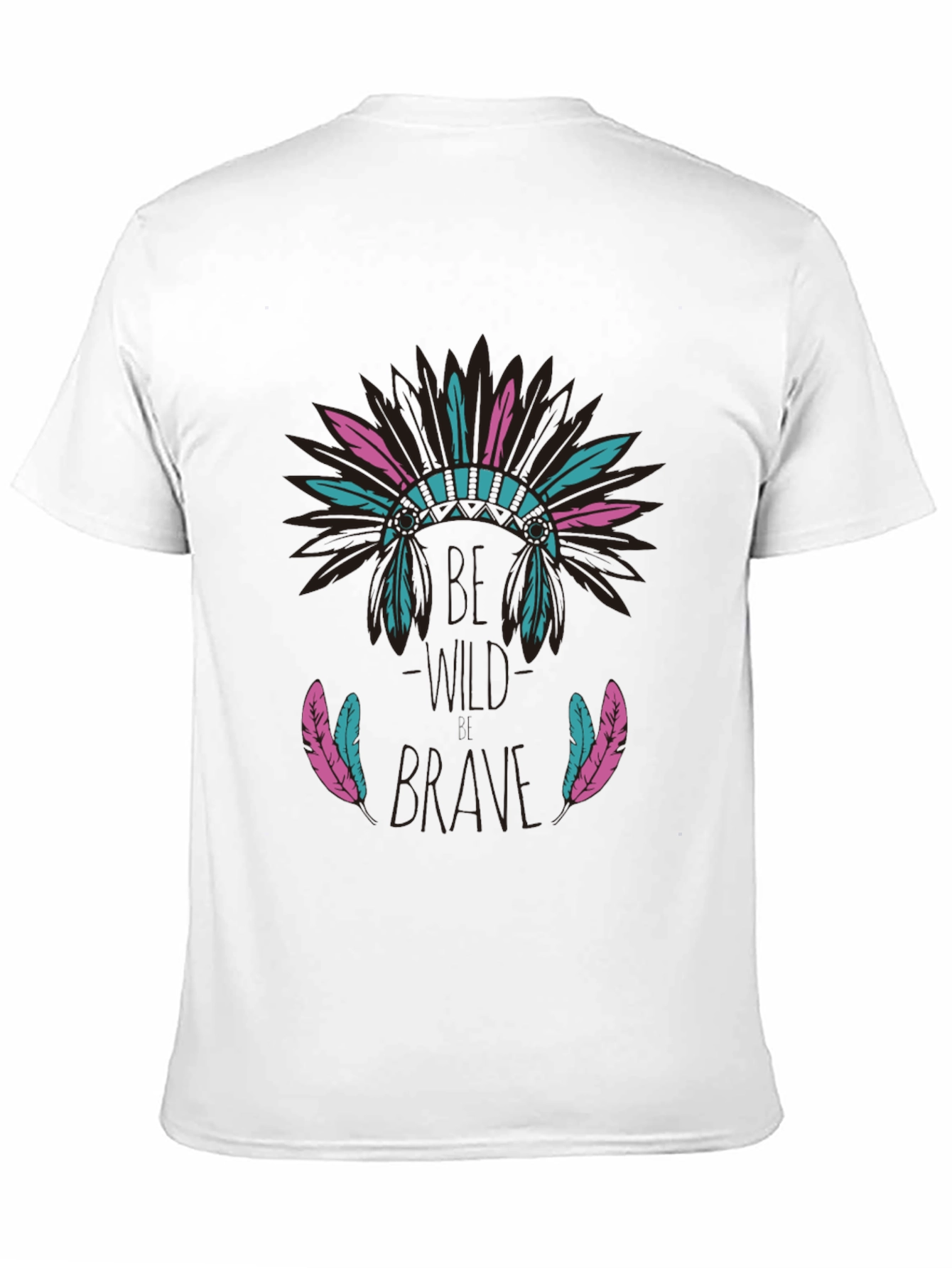 Black Be Brave Feather Headdress Graphic T-Shirt view 11