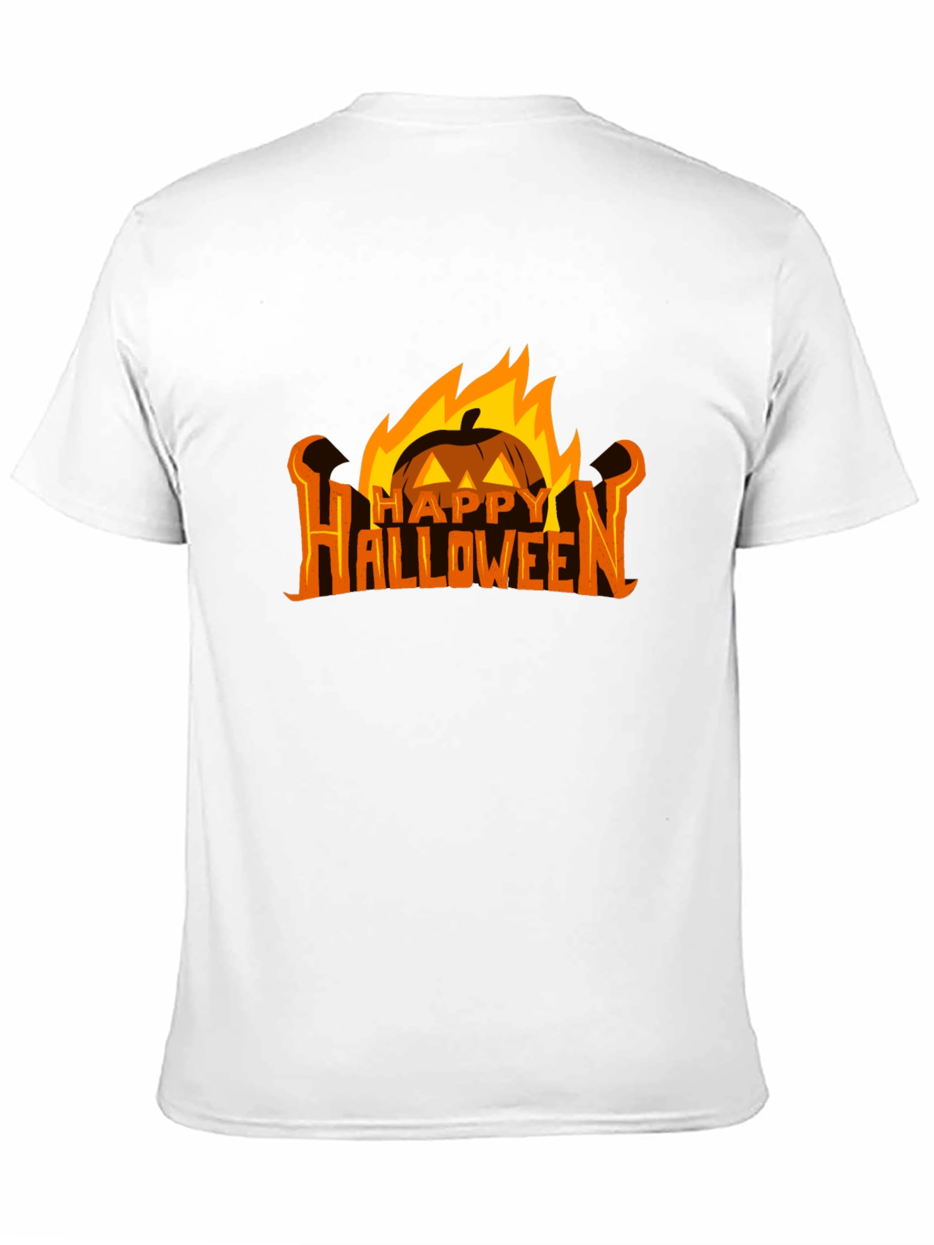 Black Halloween Pumpkin Fire Graphic Tee view 11