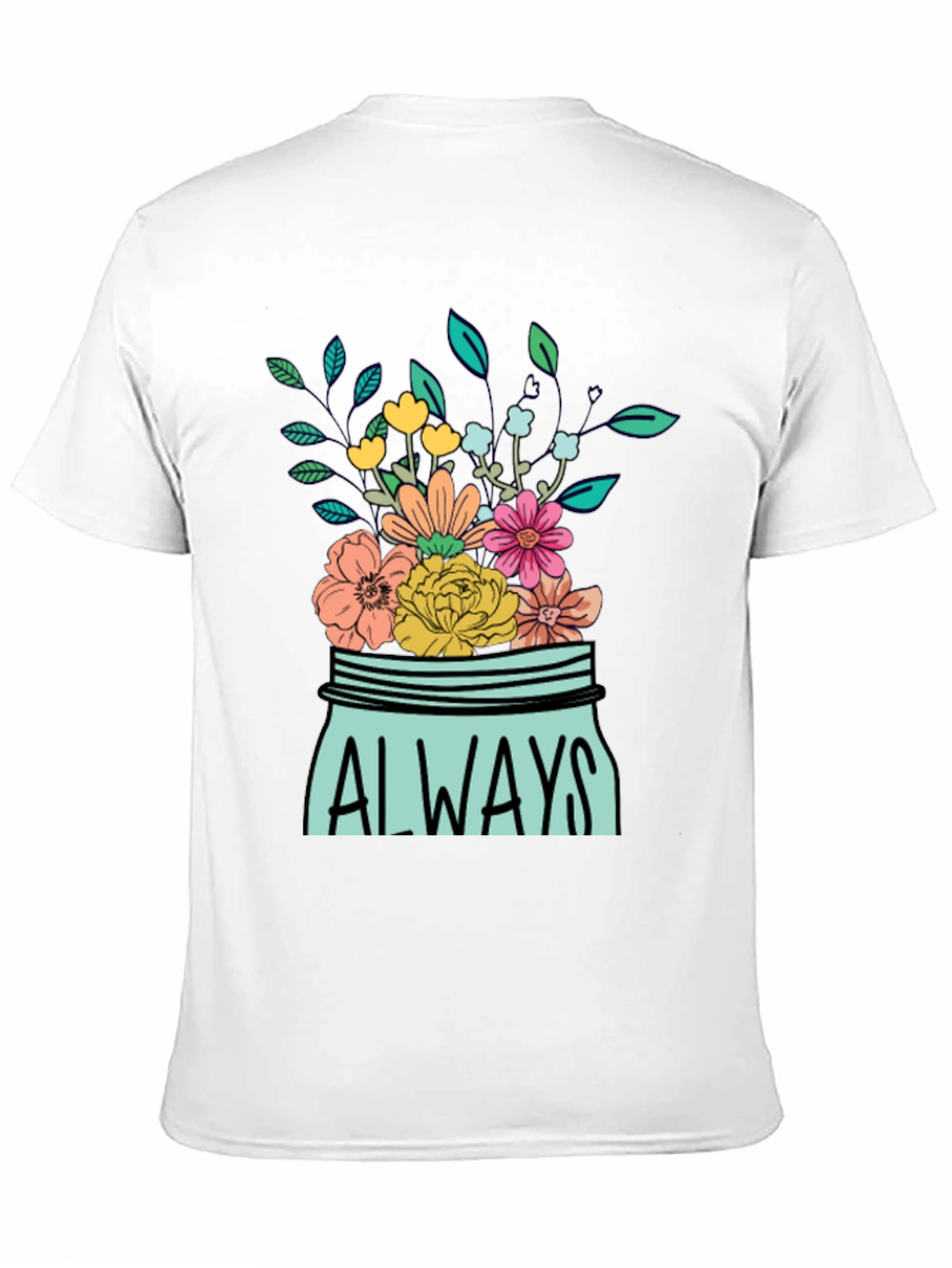 Black Always Floral Jar Graphic T-Shirt view 11