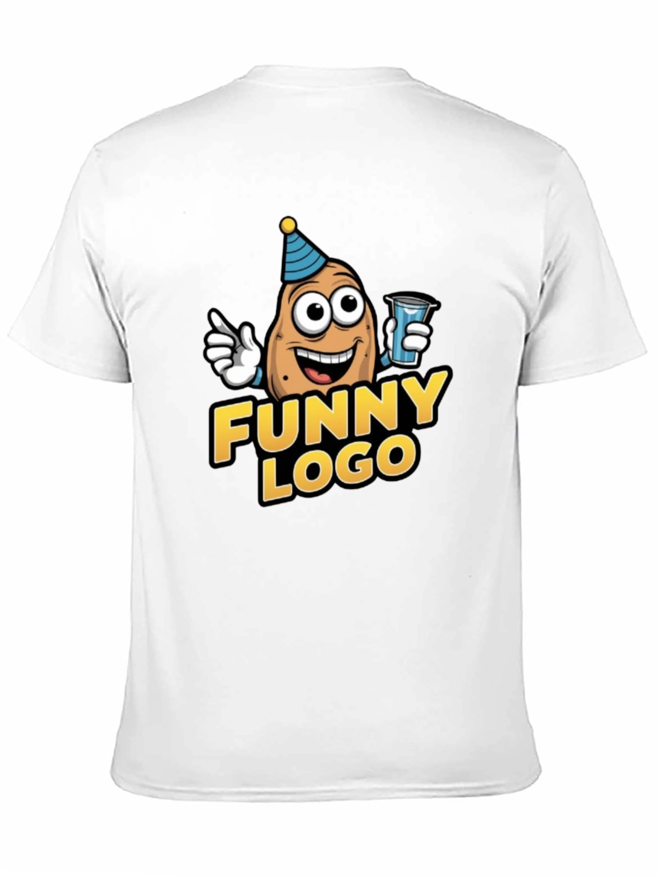 Black Funny Logo Potato Graphic Tee view 11