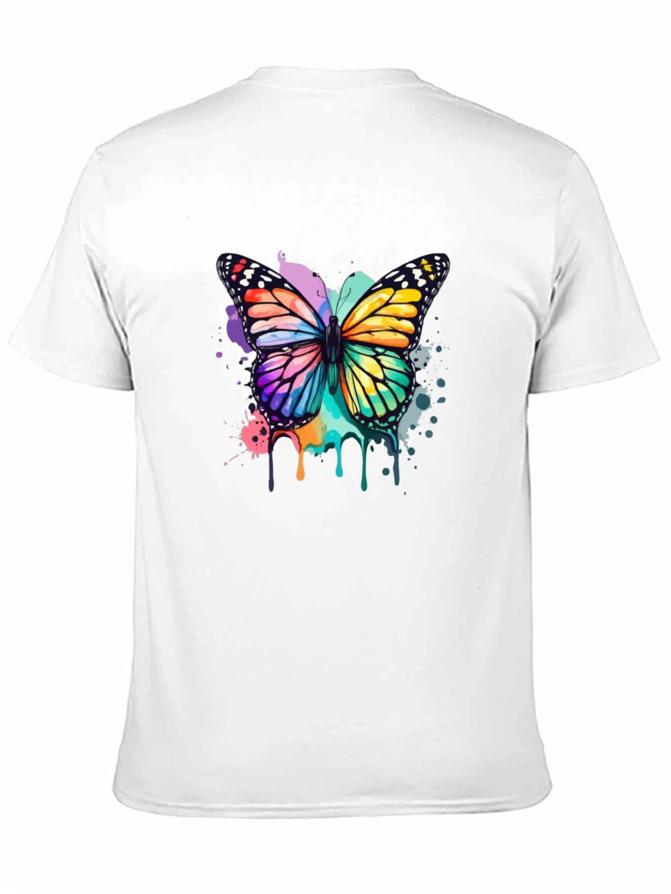 Butterfly Watercolor Graphic Tee - Black - 11