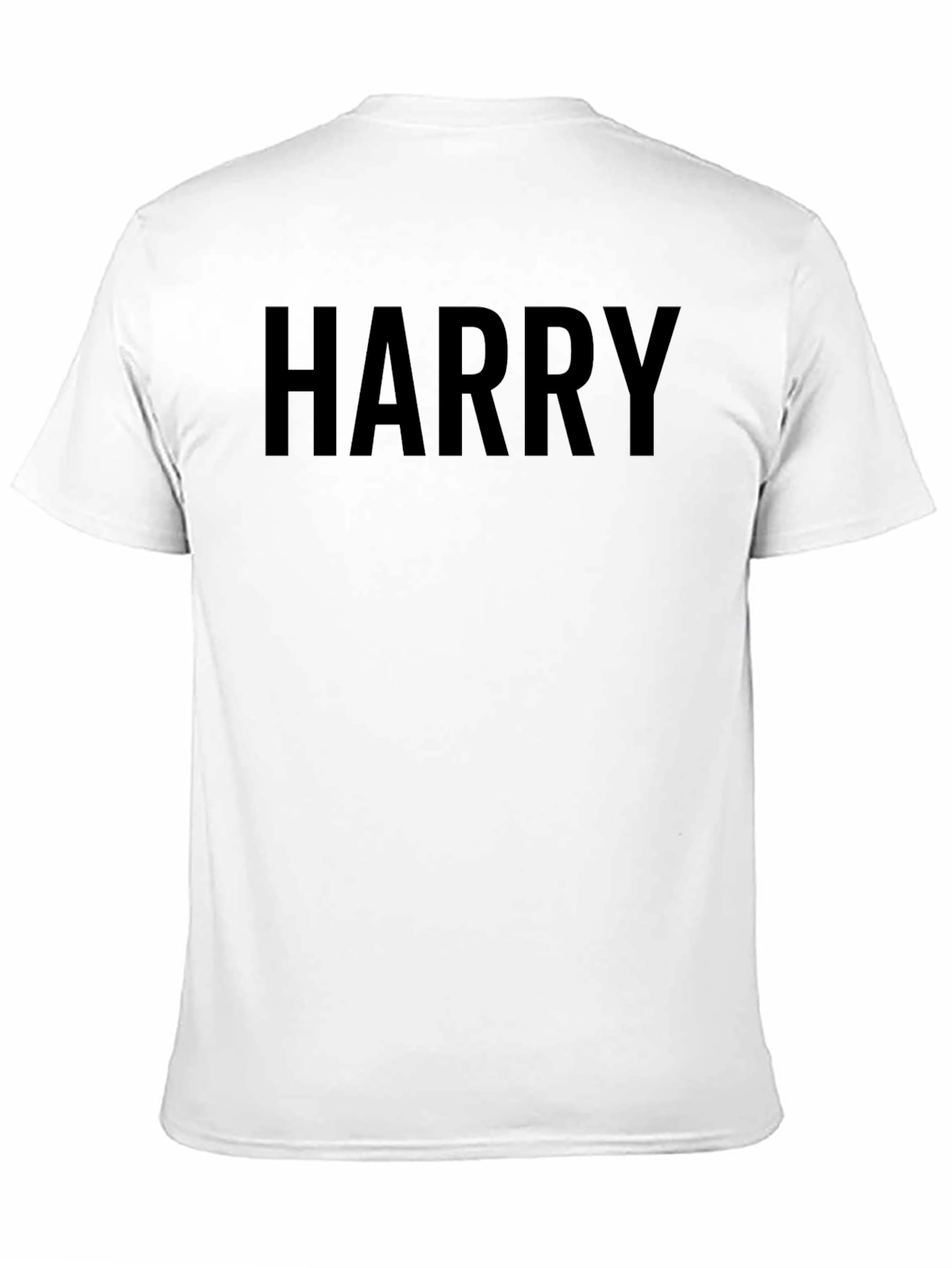 Black Men's Black "HARRY" Graphic Crew Neck T-Shirt view 11
