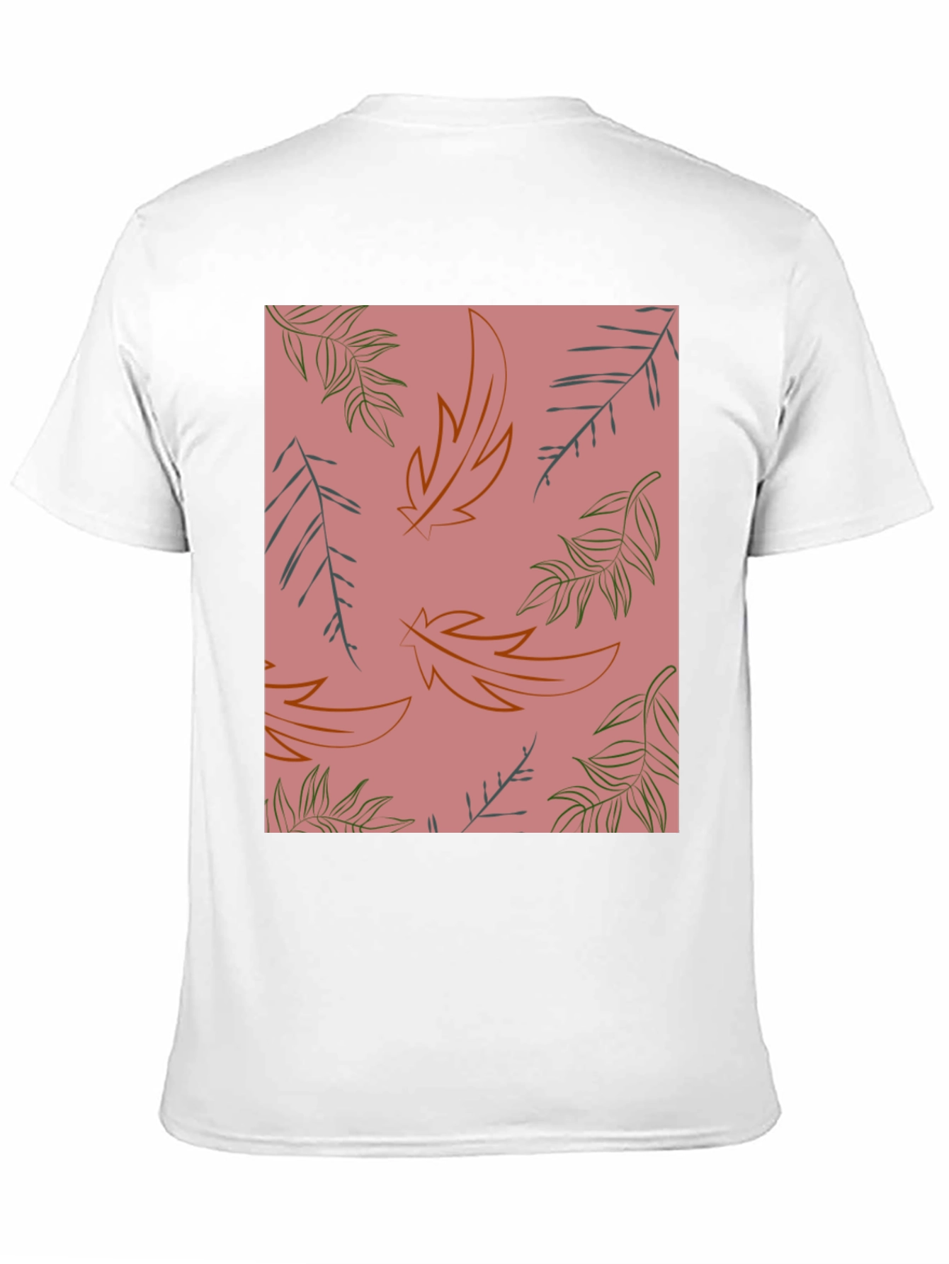 Black Botanical Leaf Print T-Shirt - Trendy Casual Wear view 11