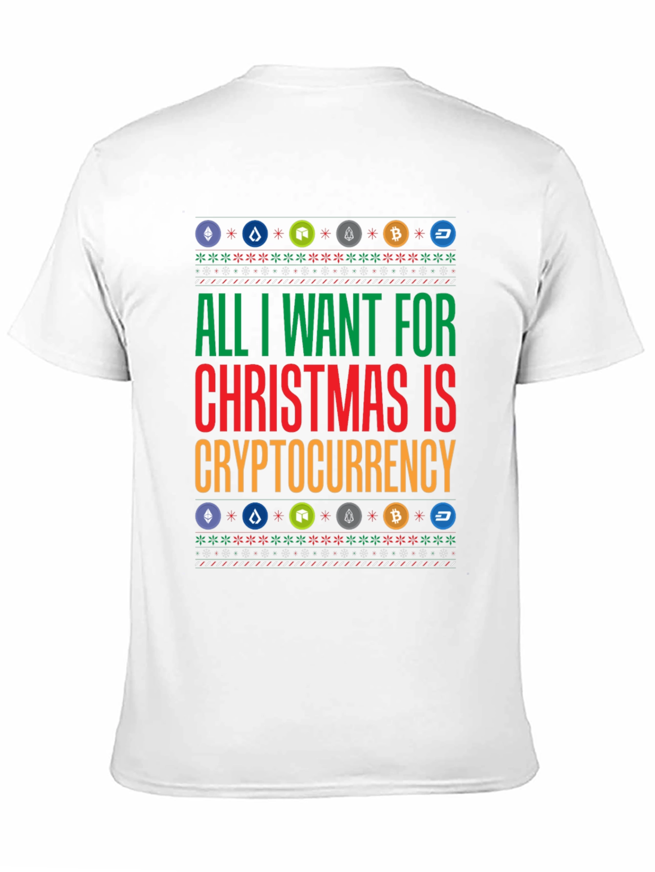 Black Crypto Christmas T-Shirt - All I Want is Cryptocurrency Holiday Tee view 11