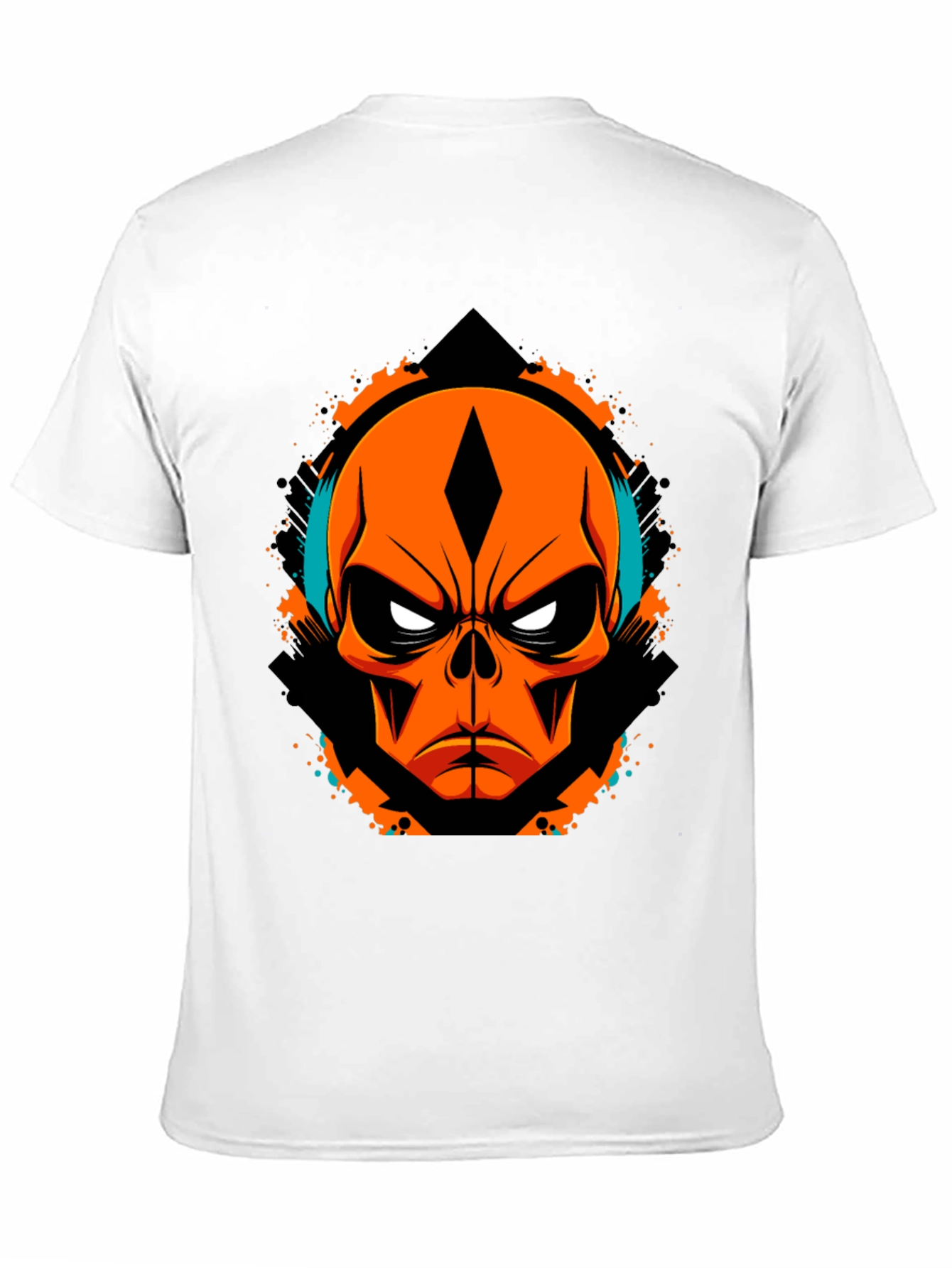 Black Orange Skull Graphic Tee - Edgy Streetwear view 11