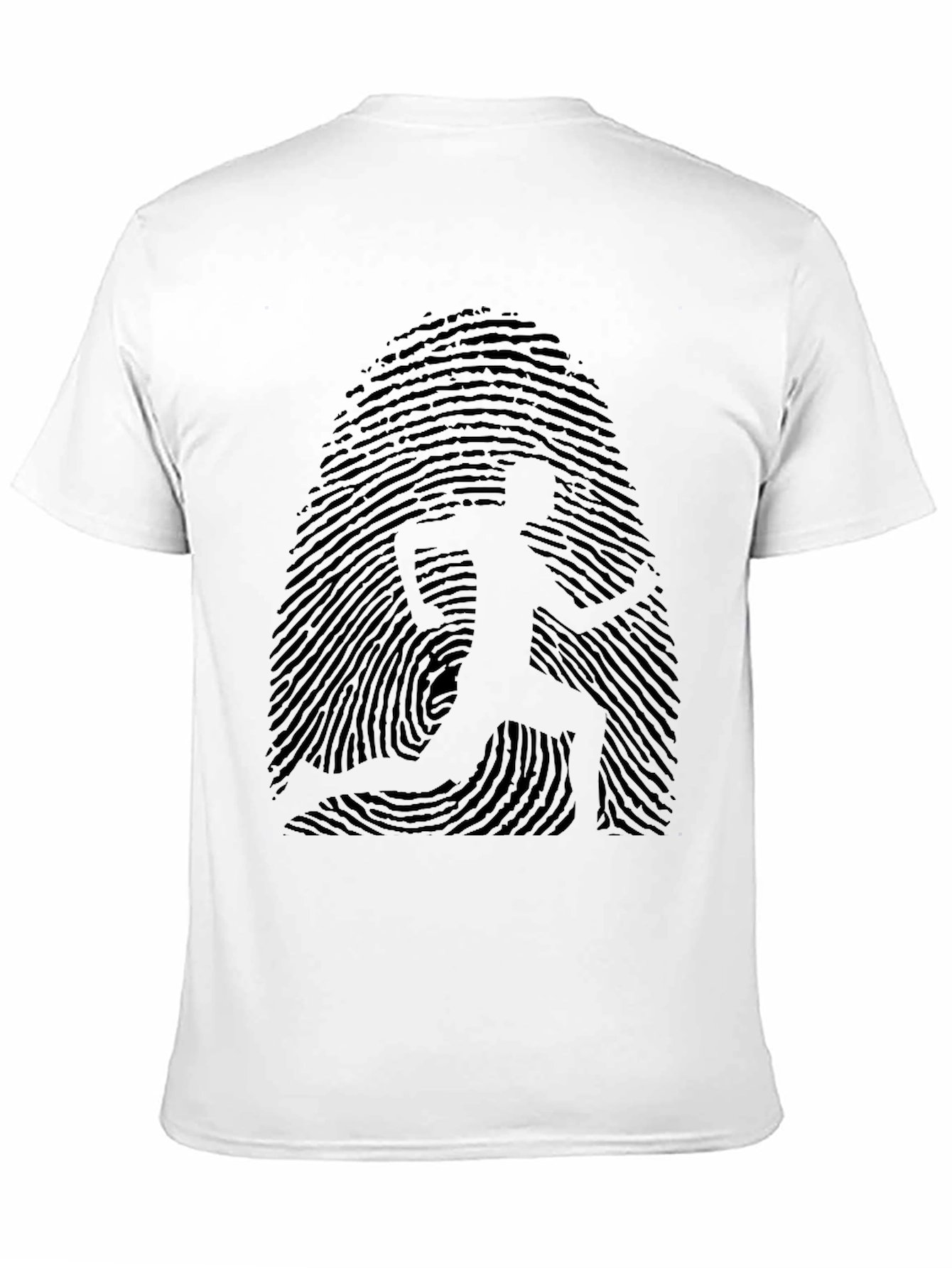 Black Fingerprint Runner Graphic Tee - Black Casual Shirt view 11