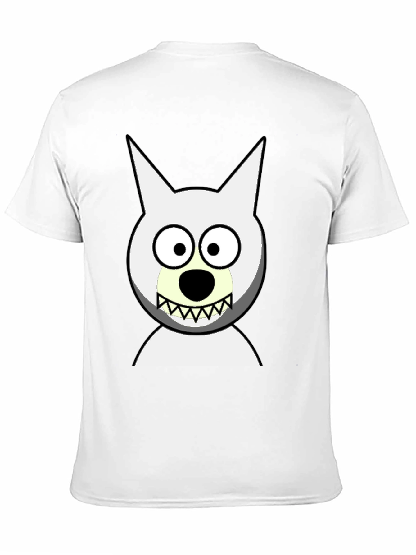 Black Funny Cartoon Wolf Graphic Black T-Shirt view 11