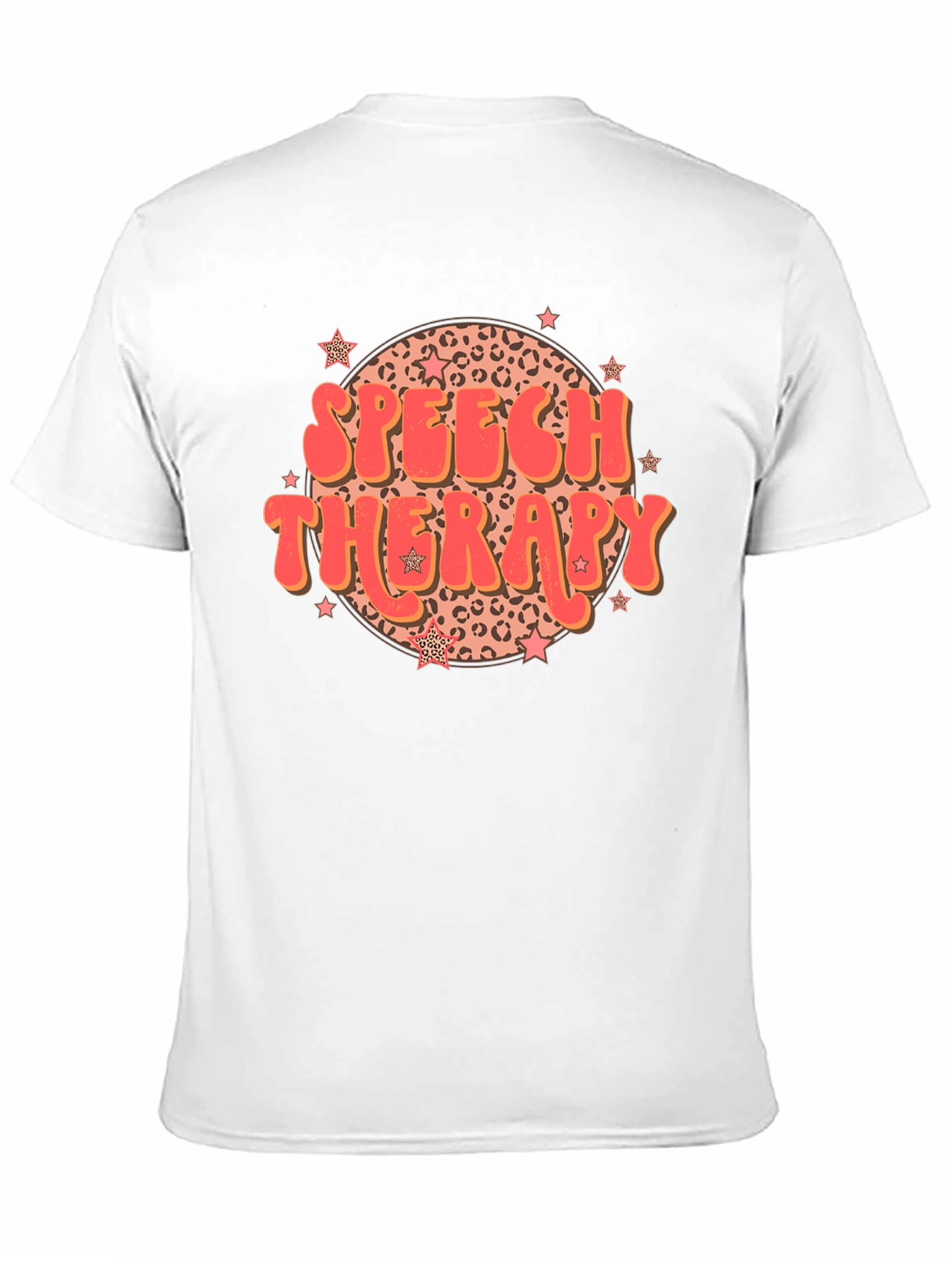 Black Speech Therapy Leopard Print Star T-Shirt view 11