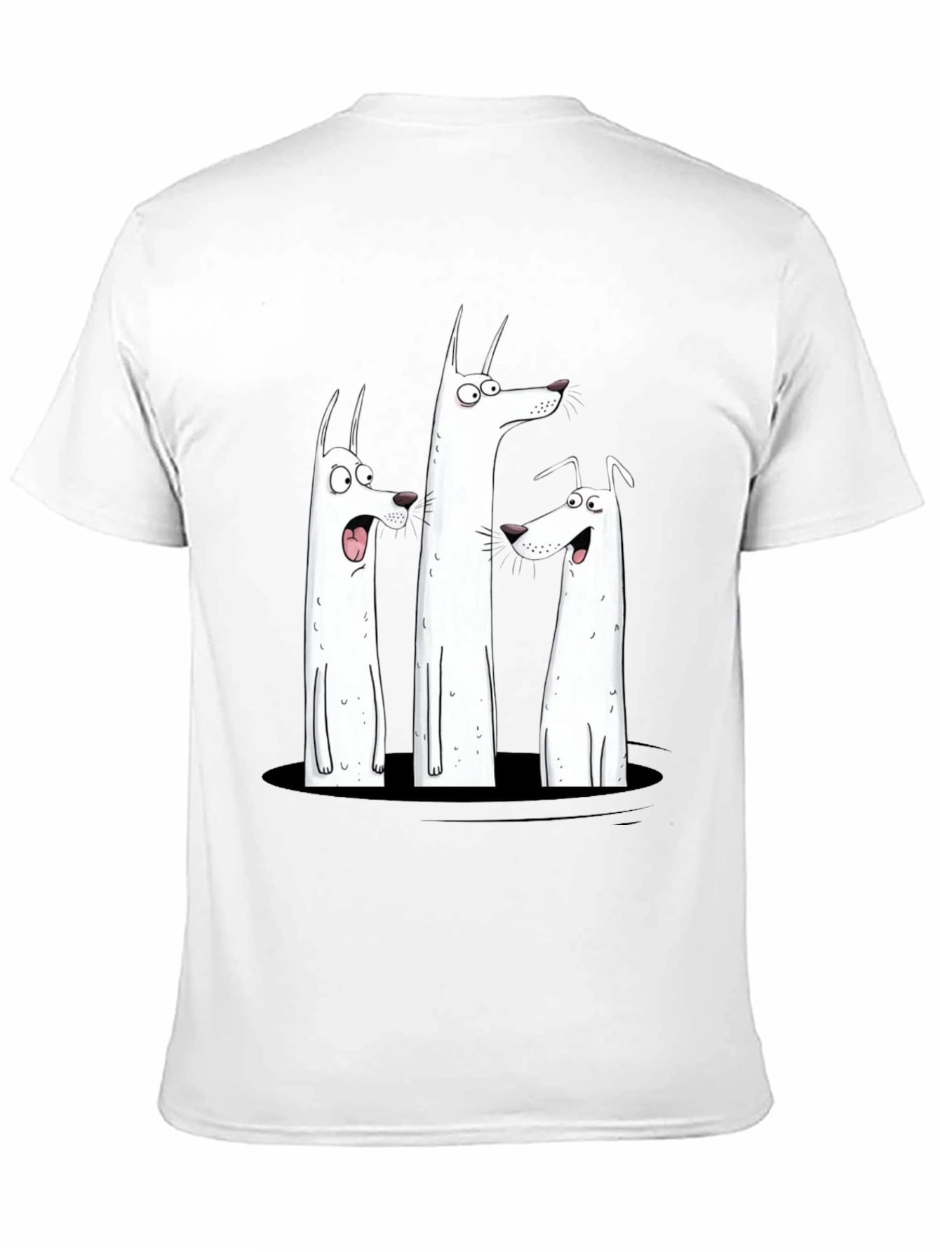 Black Funny Dog Graphic Print Black T-Shirt view 11