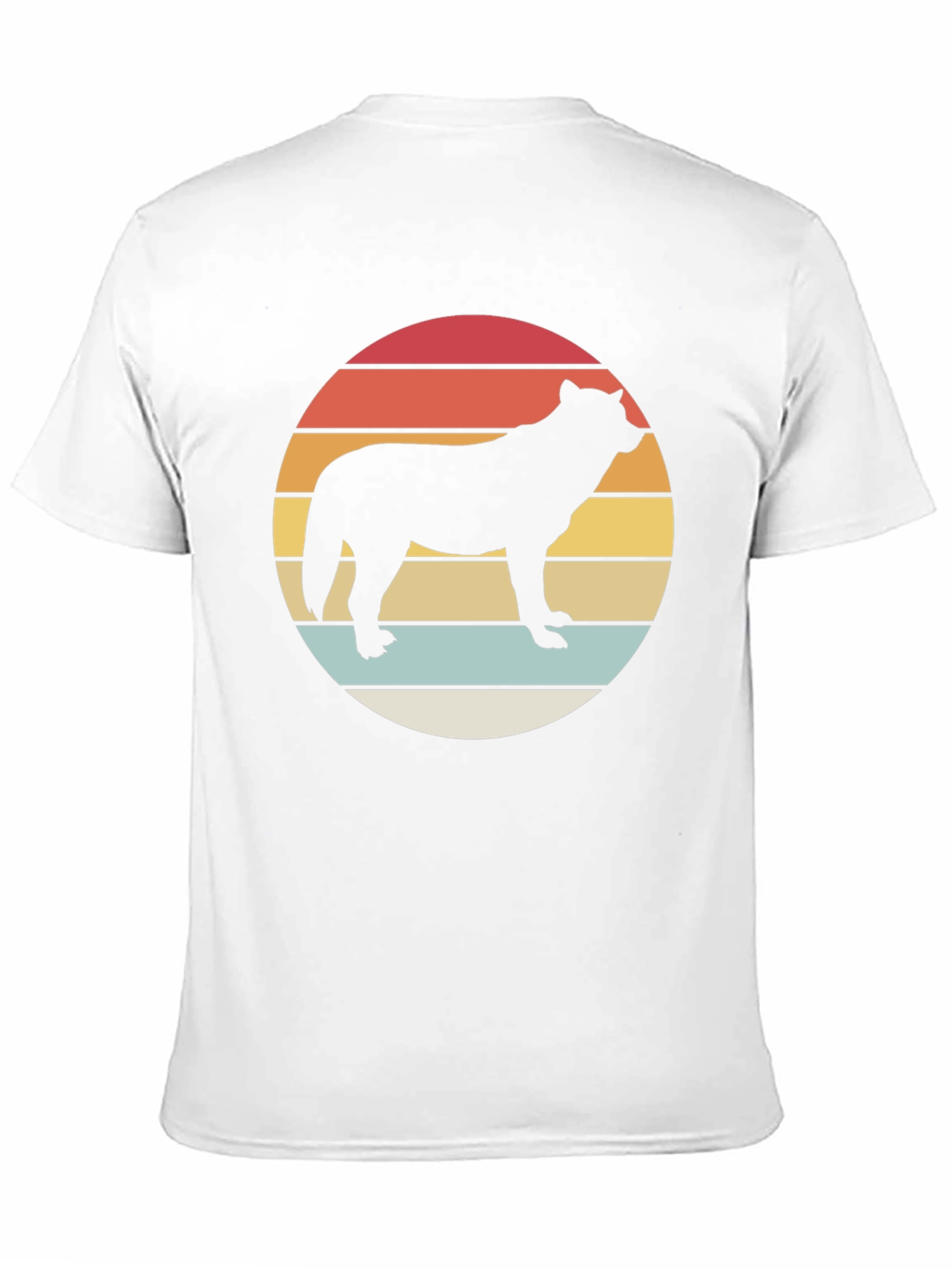 Black Retro Wolf Silhouette T-Shirt view 11