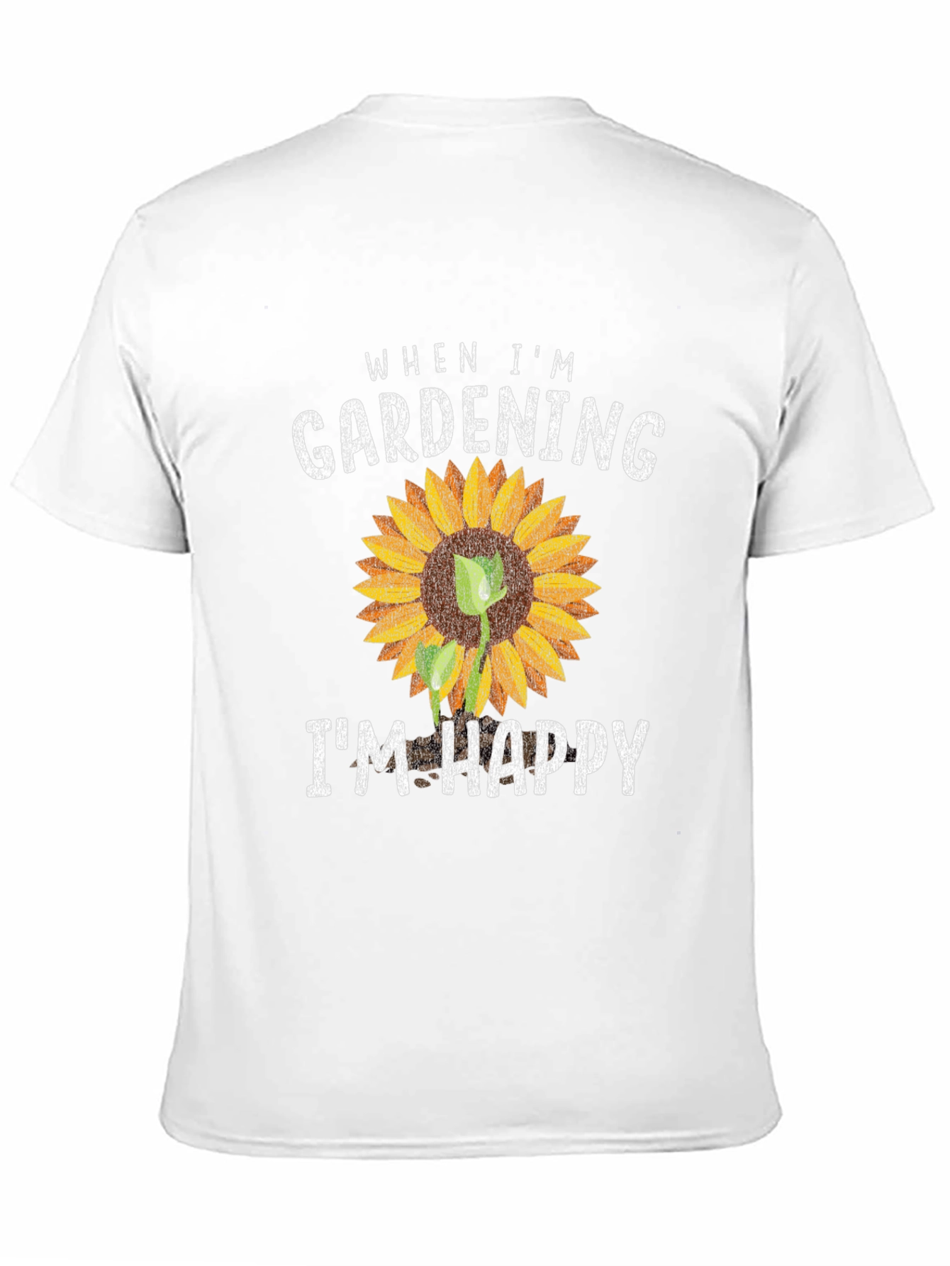 Black Gardening Makes Me Happy T-Shirt Sunflower Graphic view 11