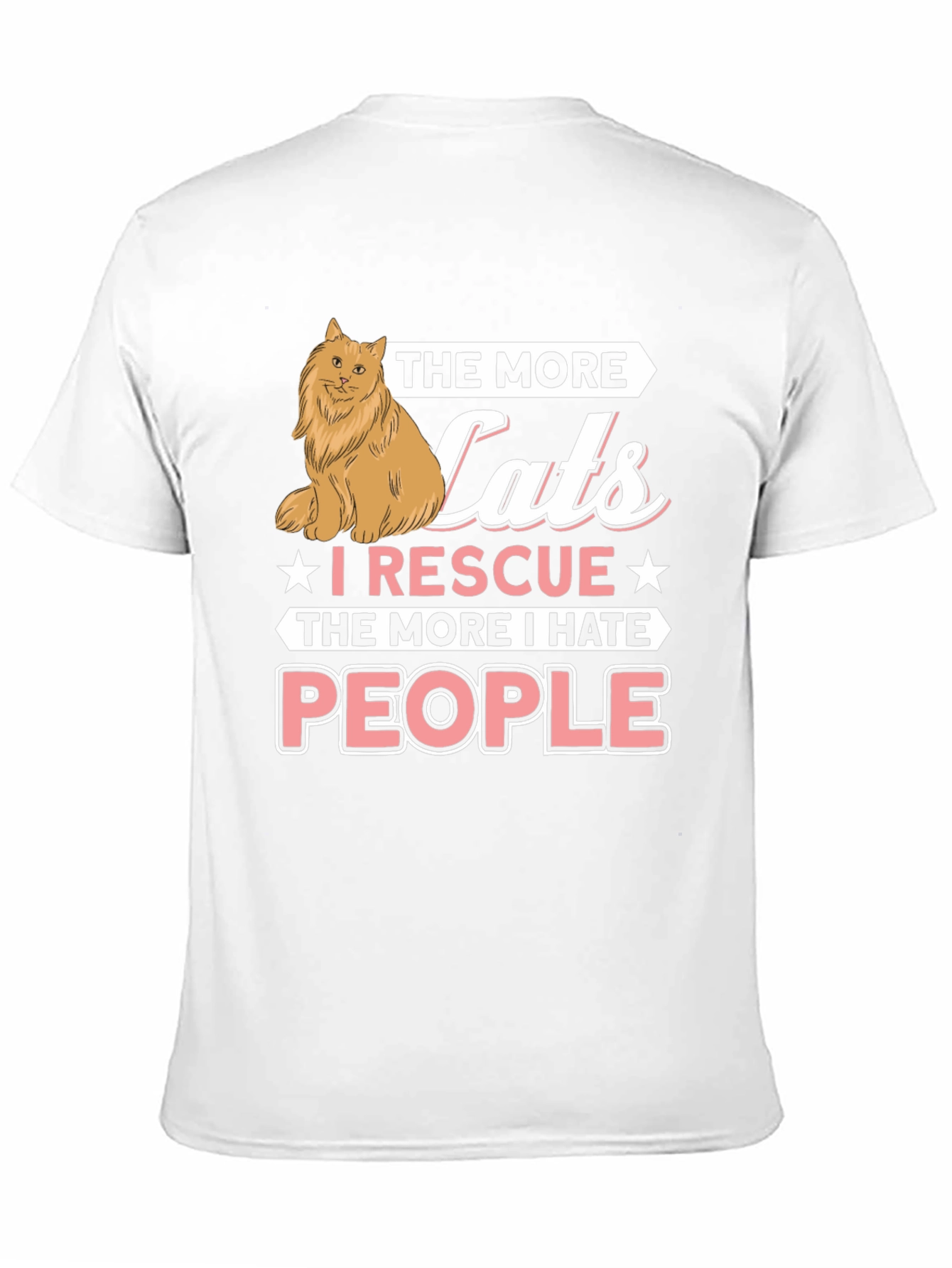 Black Funny Cat Rescue T-Shirt - "Hate People" Graphic Tee view 11