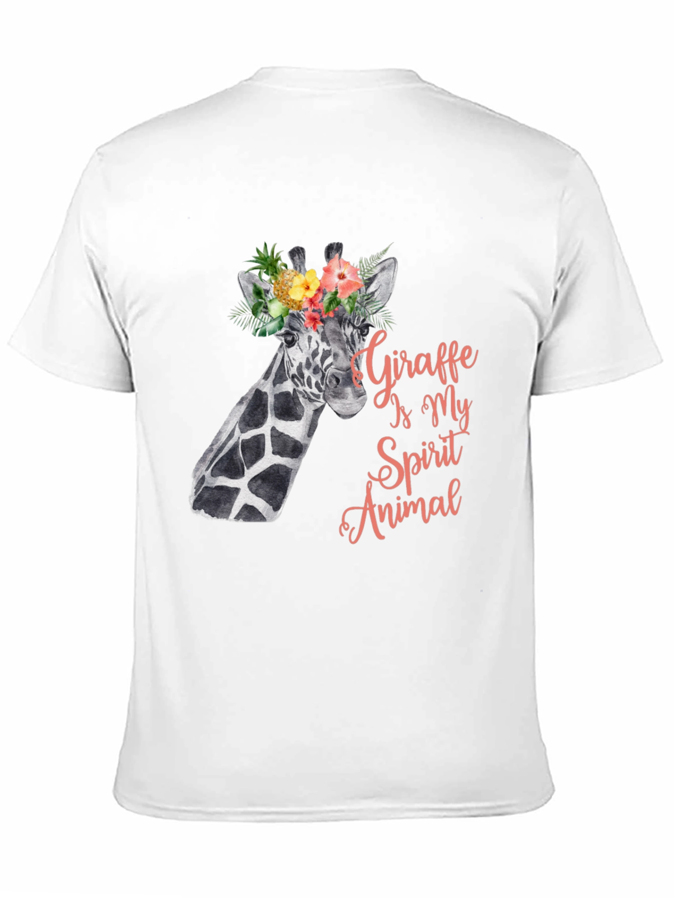 Black Giraffe Spirit Animal Tee - Floral Crown Giraffe Shirt view 11