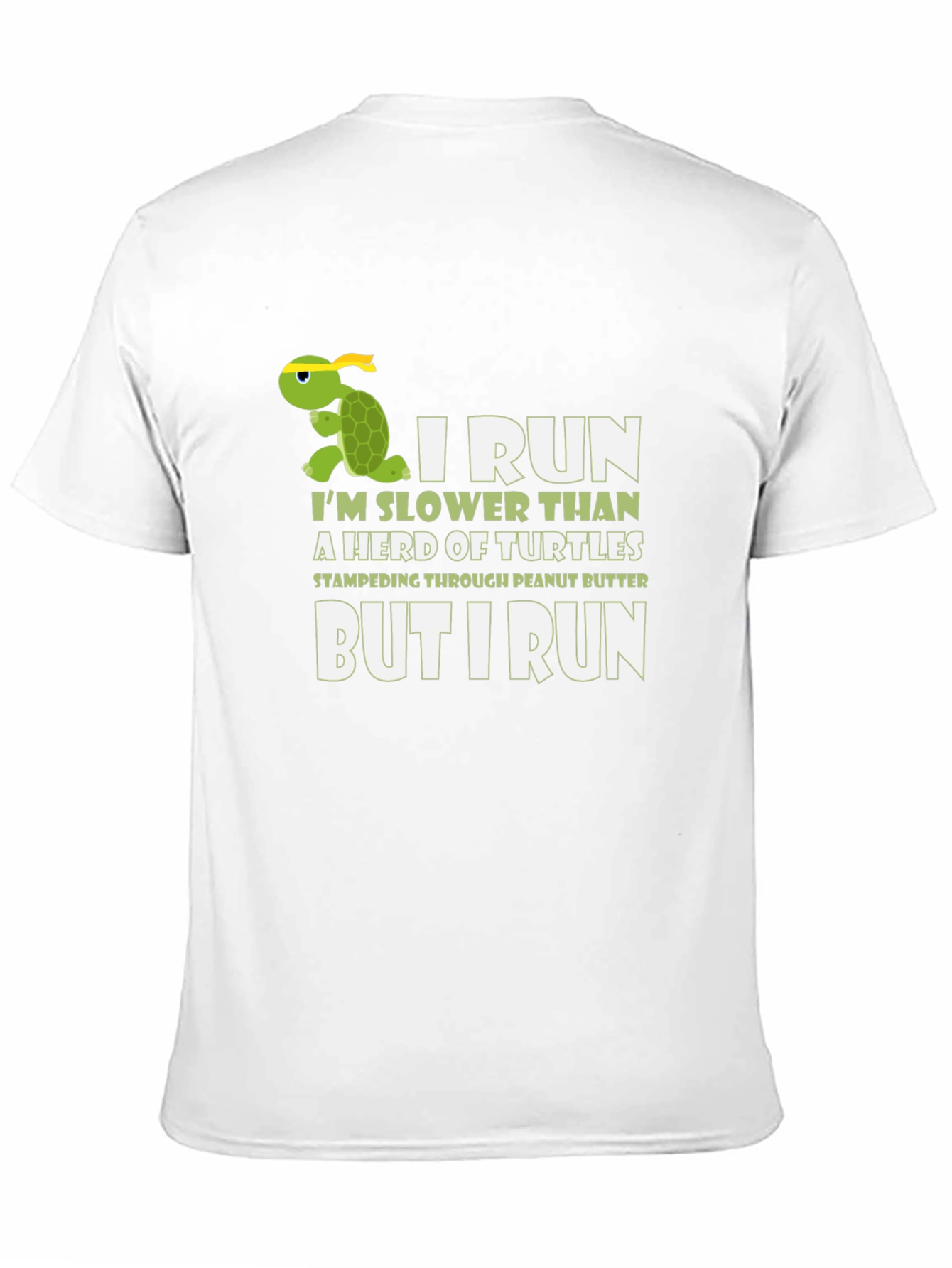 Black Funny Turtle Running T-Shirt - I Run Slower view 11