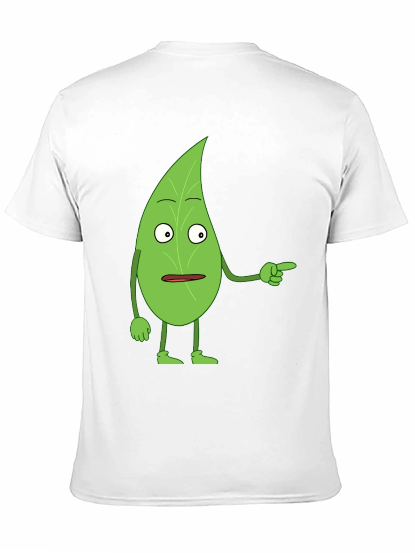 Black Funny Leaf Character Black T-Shirt view 11