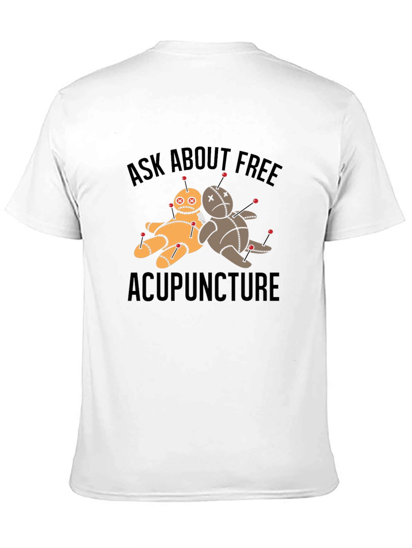 Black Ask About Free Acupuncture T-Shirt view 11