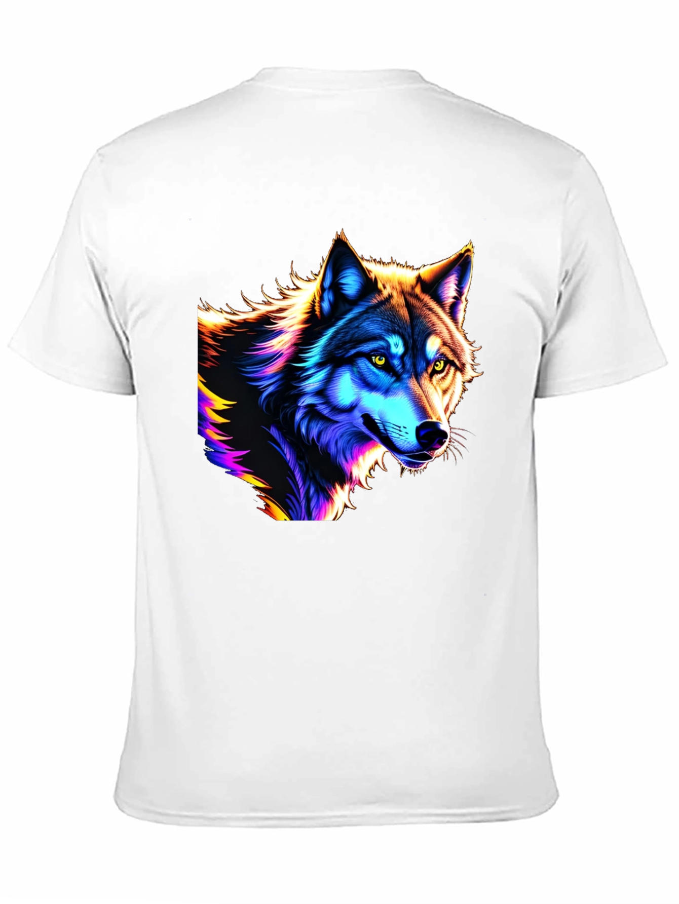 Black Neon Wolf Graphic T-Shirt view 11