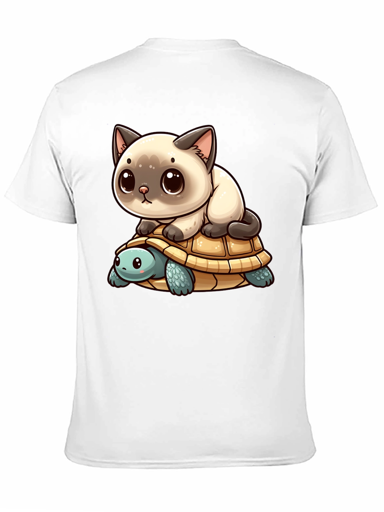 Black Cat Riding Turtle Black T-Shirt view 11