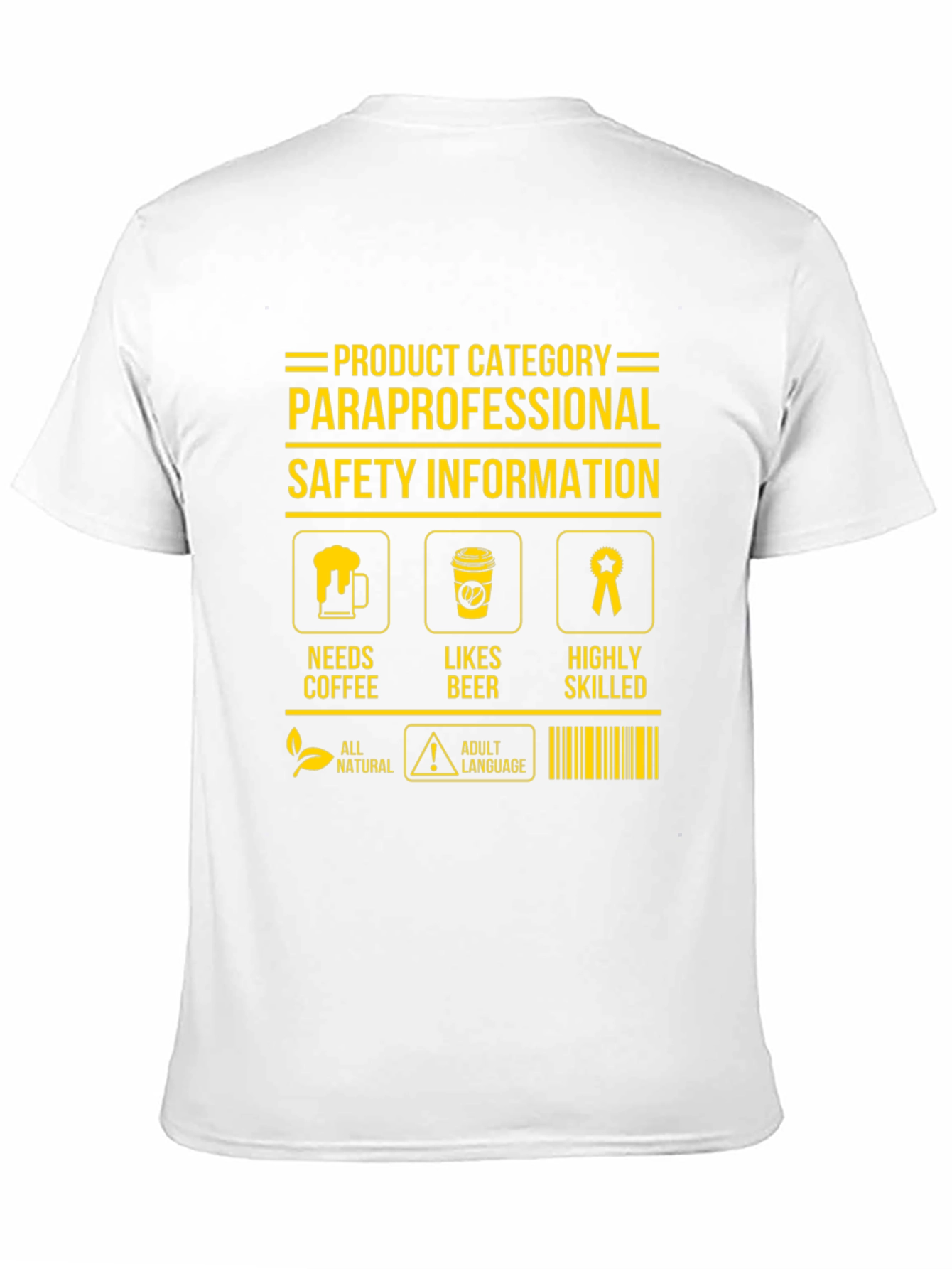 Black Paraprofessional T-Shirt: Needs Coffee, Likes Beer view 11