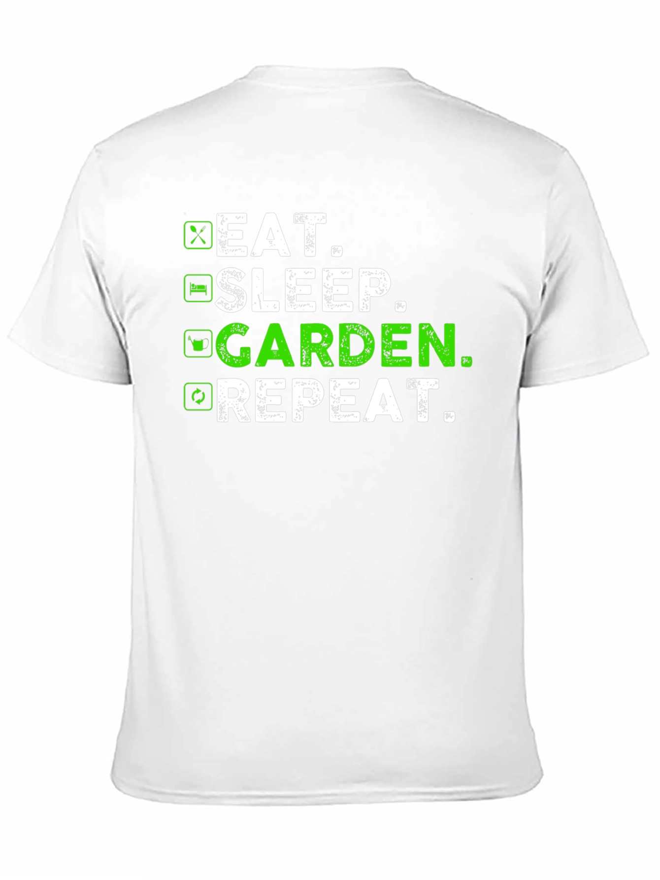 Black Eat Sleep Garden Repeat T-Shirt - Gardener Gift view 11