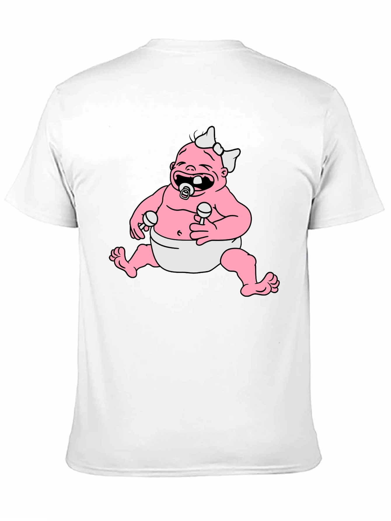 Black Cartoon Baby Graphic Black T-Shirt view 11