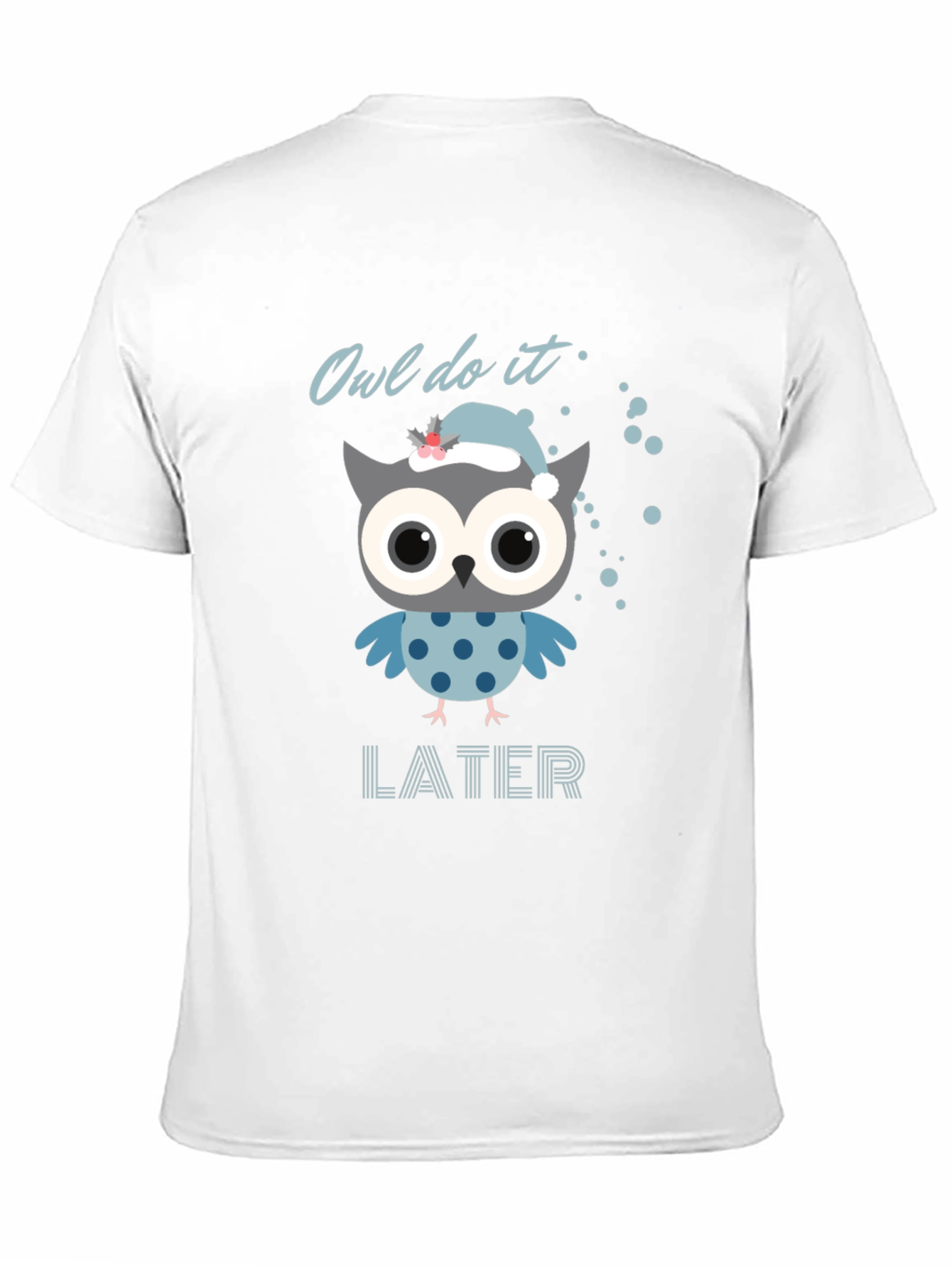 Black Owl Do It Later T-Shirt - Funny Graphic Tee view 11