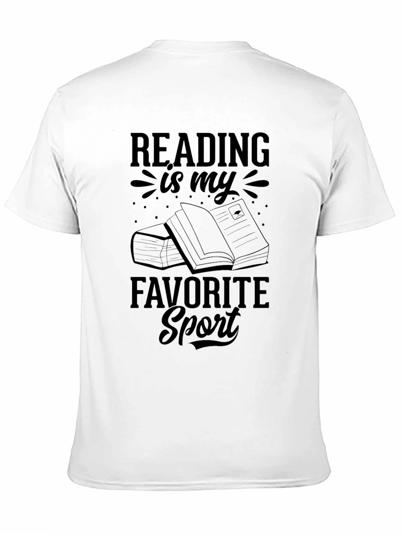 Black Reading Is My Favorite Sport Graphic T-Shirt view 11