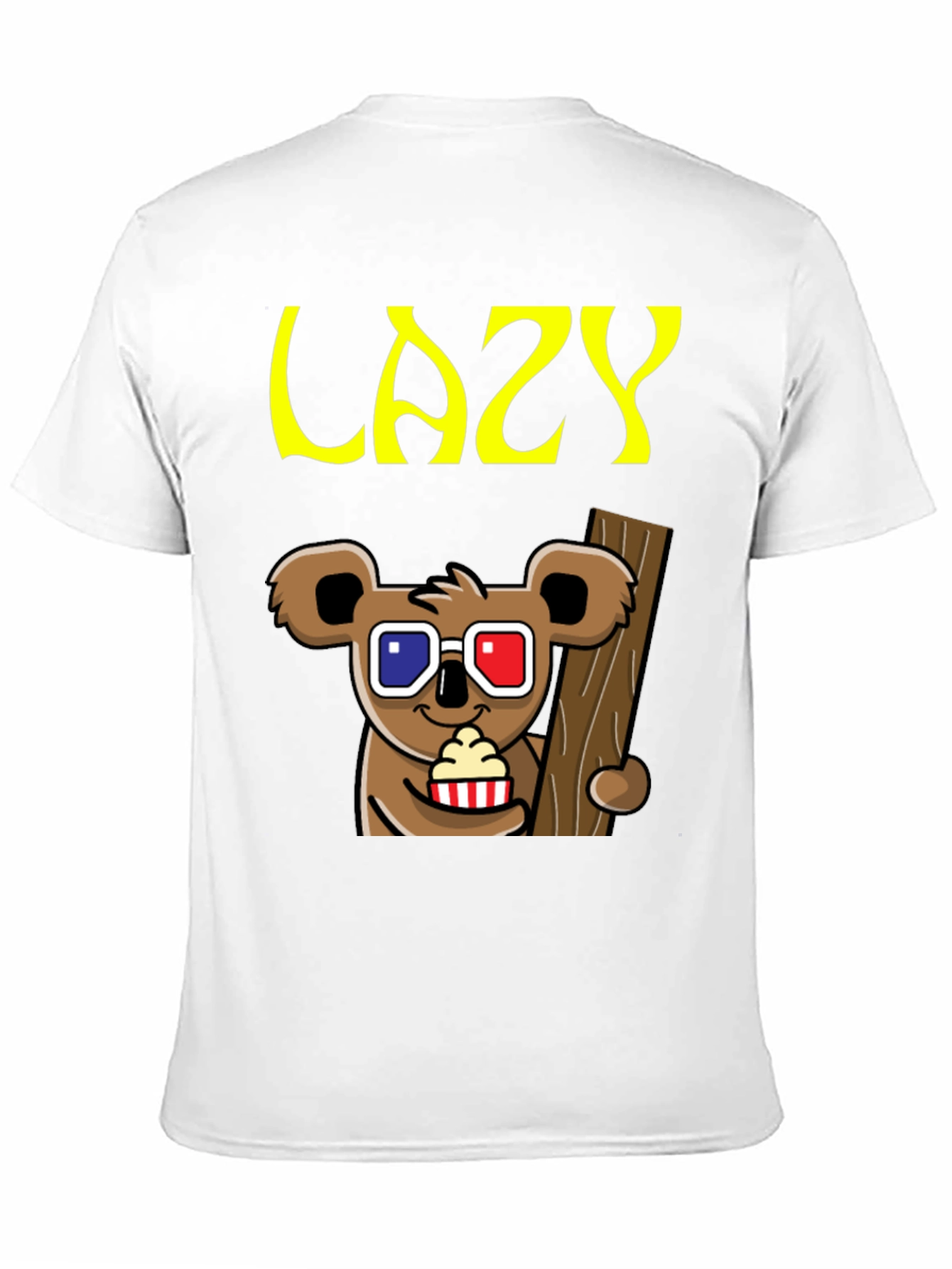 Black Lazy Koala 3D Glasses T-Shirt view 11