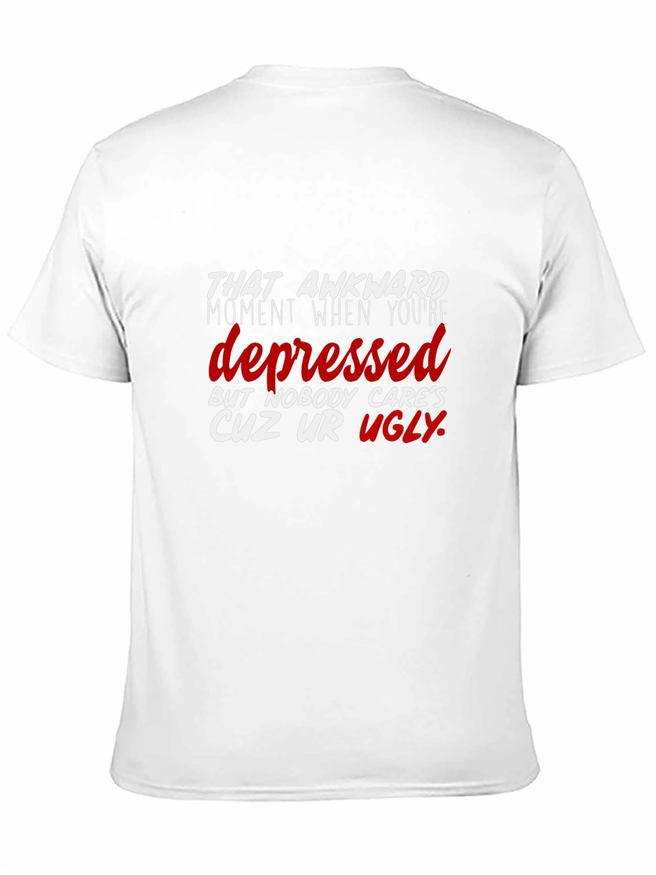 Black Awkward Depressed Graphic Tee - Black Cotton T-Shirt view 11