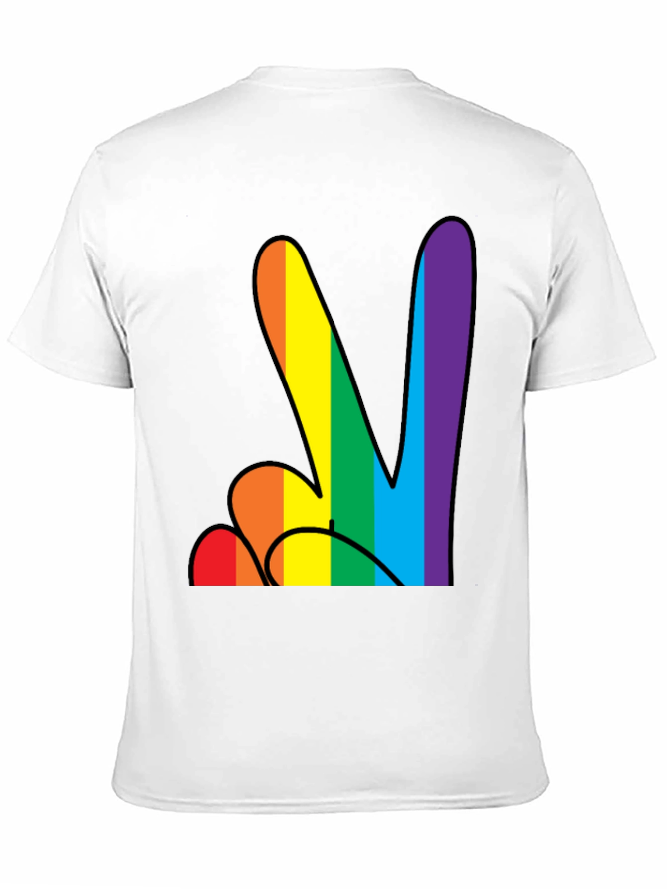 Black Rainbow Peace Sign Black T-Shirt view 11