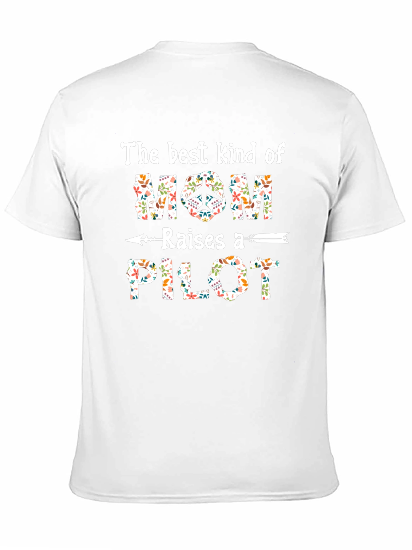 Black Floral Mom Raises A Pilot Graphic T-Shirt view 11