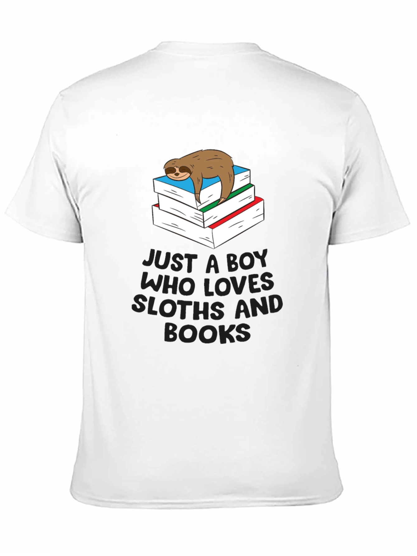 Black Sloth & Books Graphic T-Shirt - Comfy Casual Tee view 11