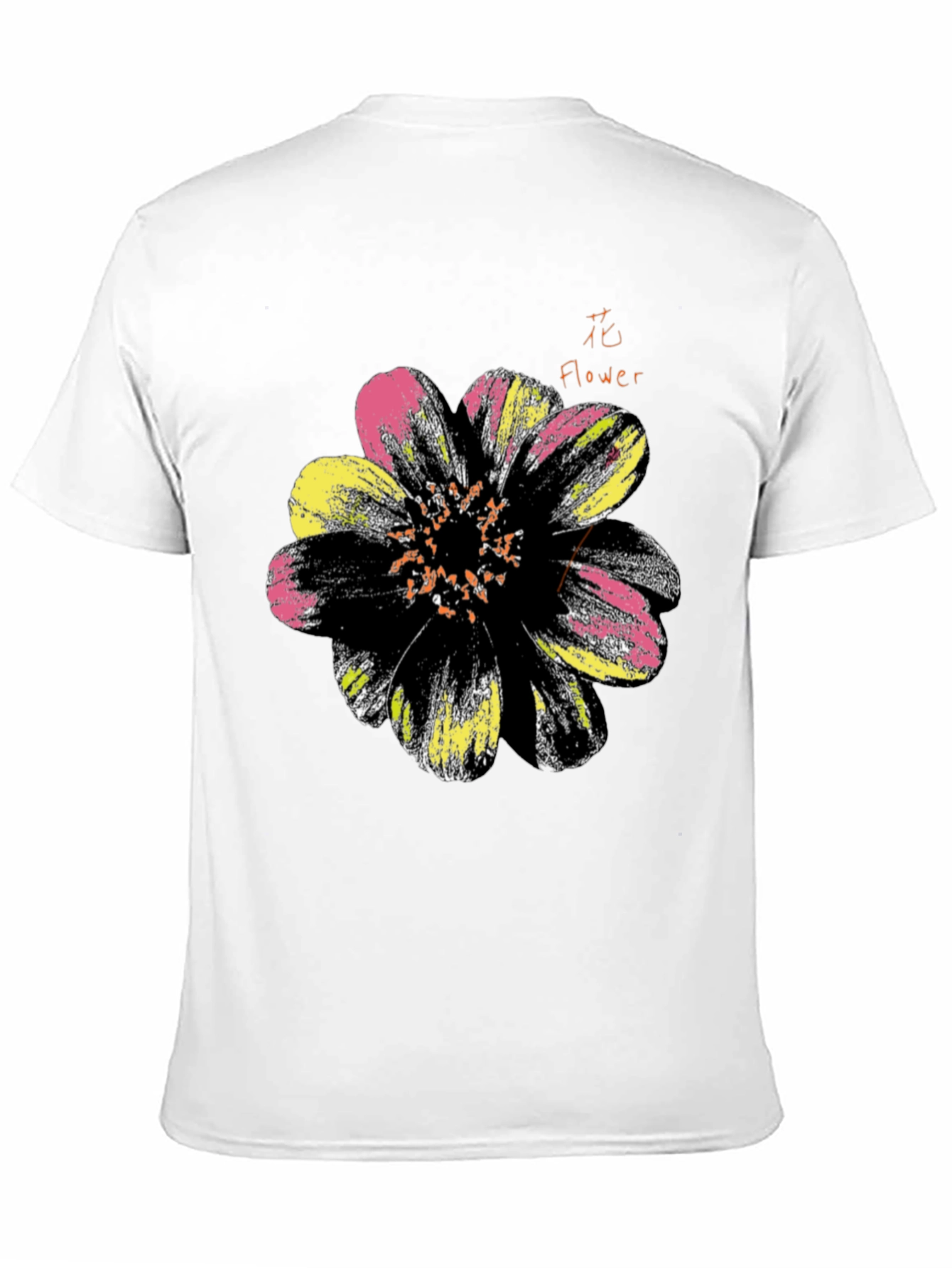 Black Floral Graphic Print Men's Black T-Shirt view 11