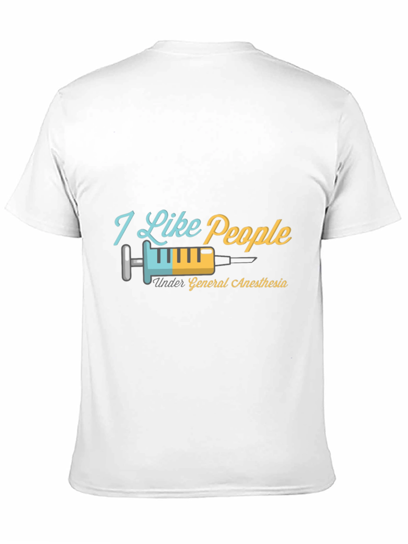 Black I Like People Under General Anesthesia T-Shirt view 11