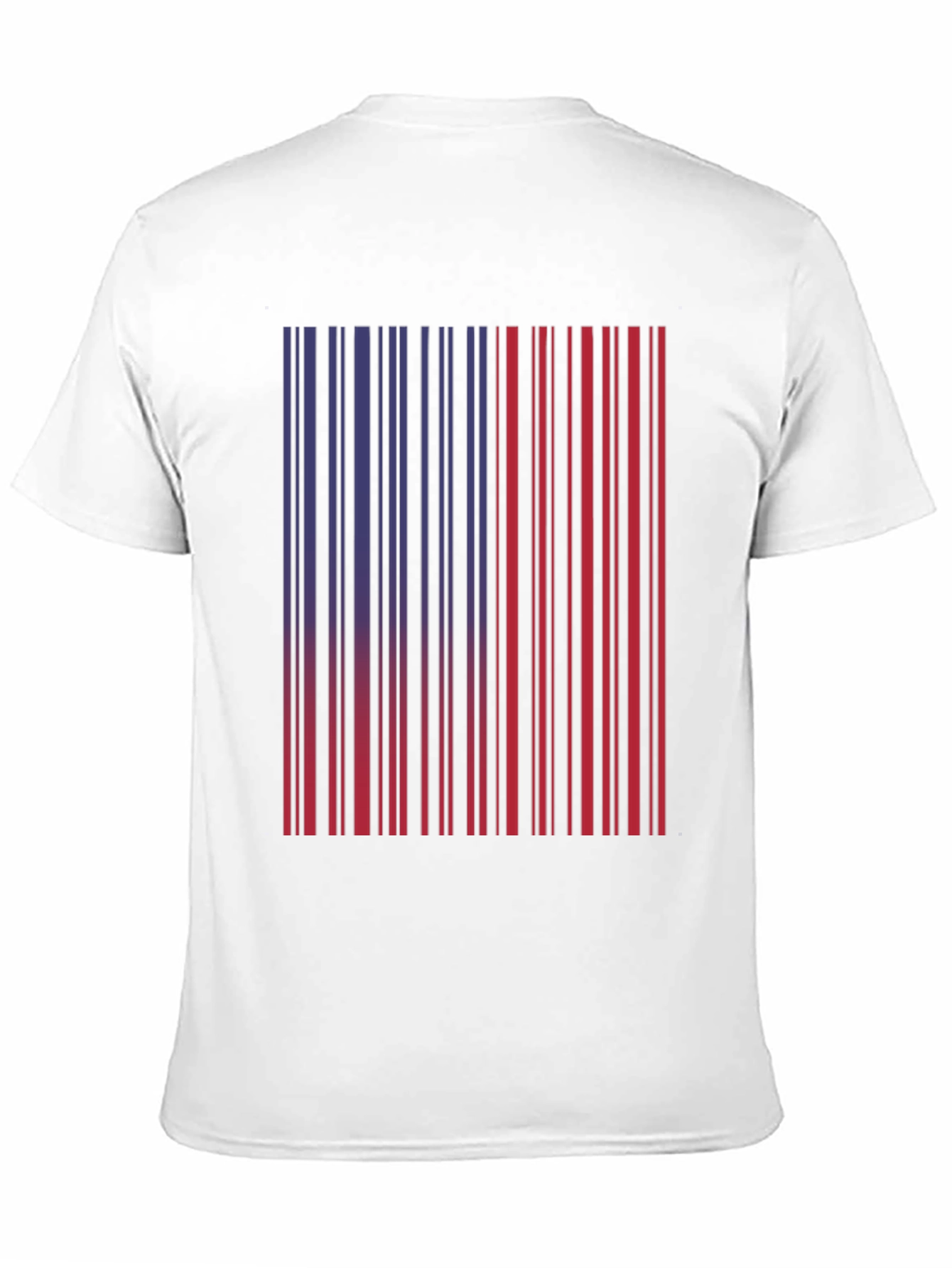 Black Barcode Graphic Tee - Unique Red & Blue Design view 11