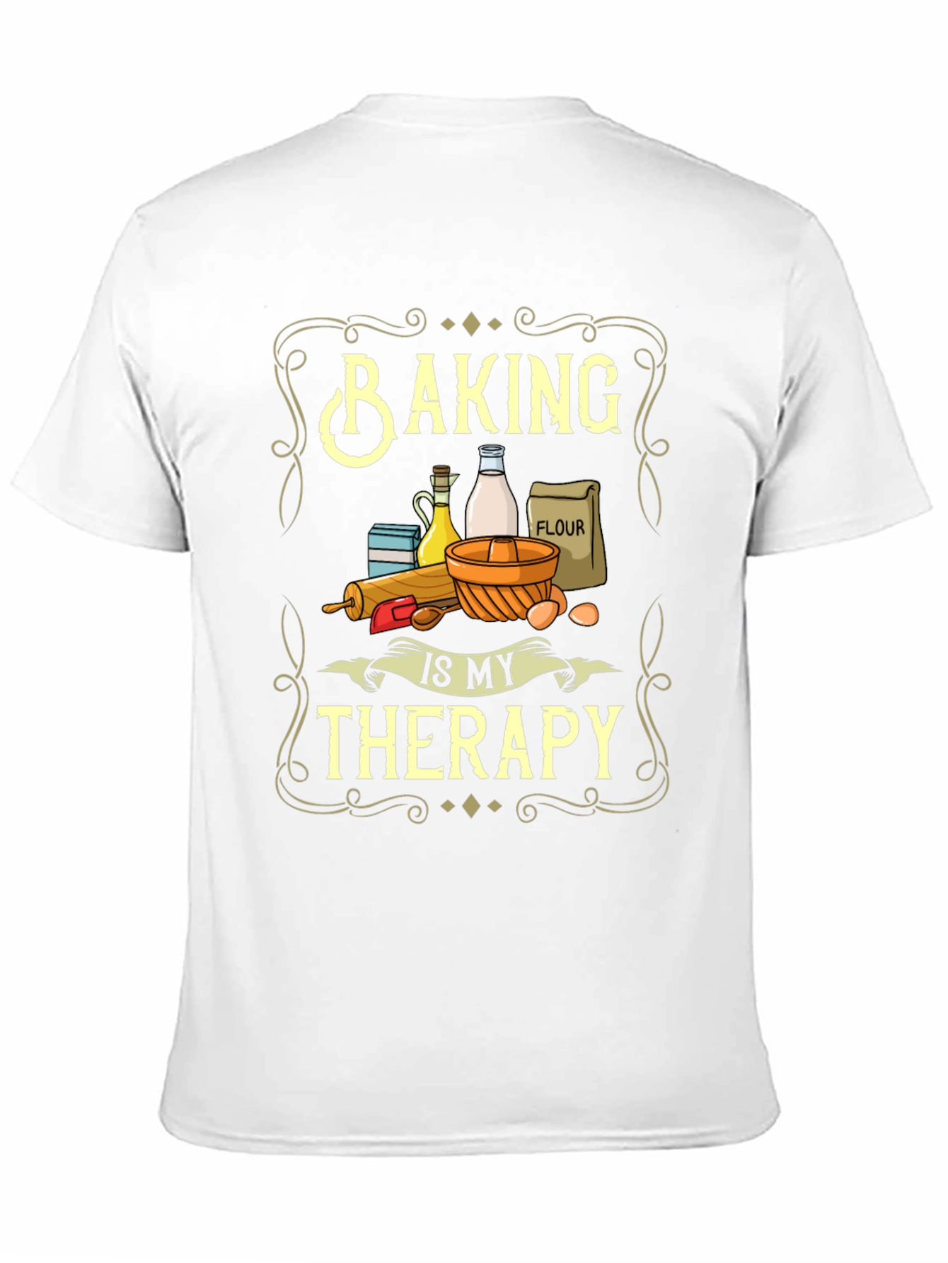 Black Baking Is My Therapy Graphic T-Shirt view 11
