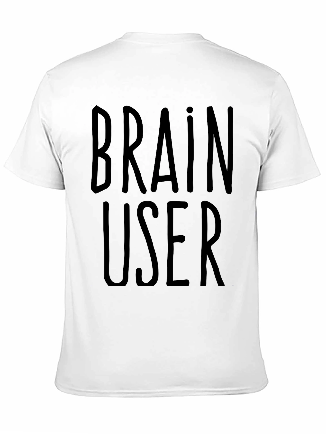 Black Brain User Graphic Tee - Black Crew Neck T-Shirt view 11