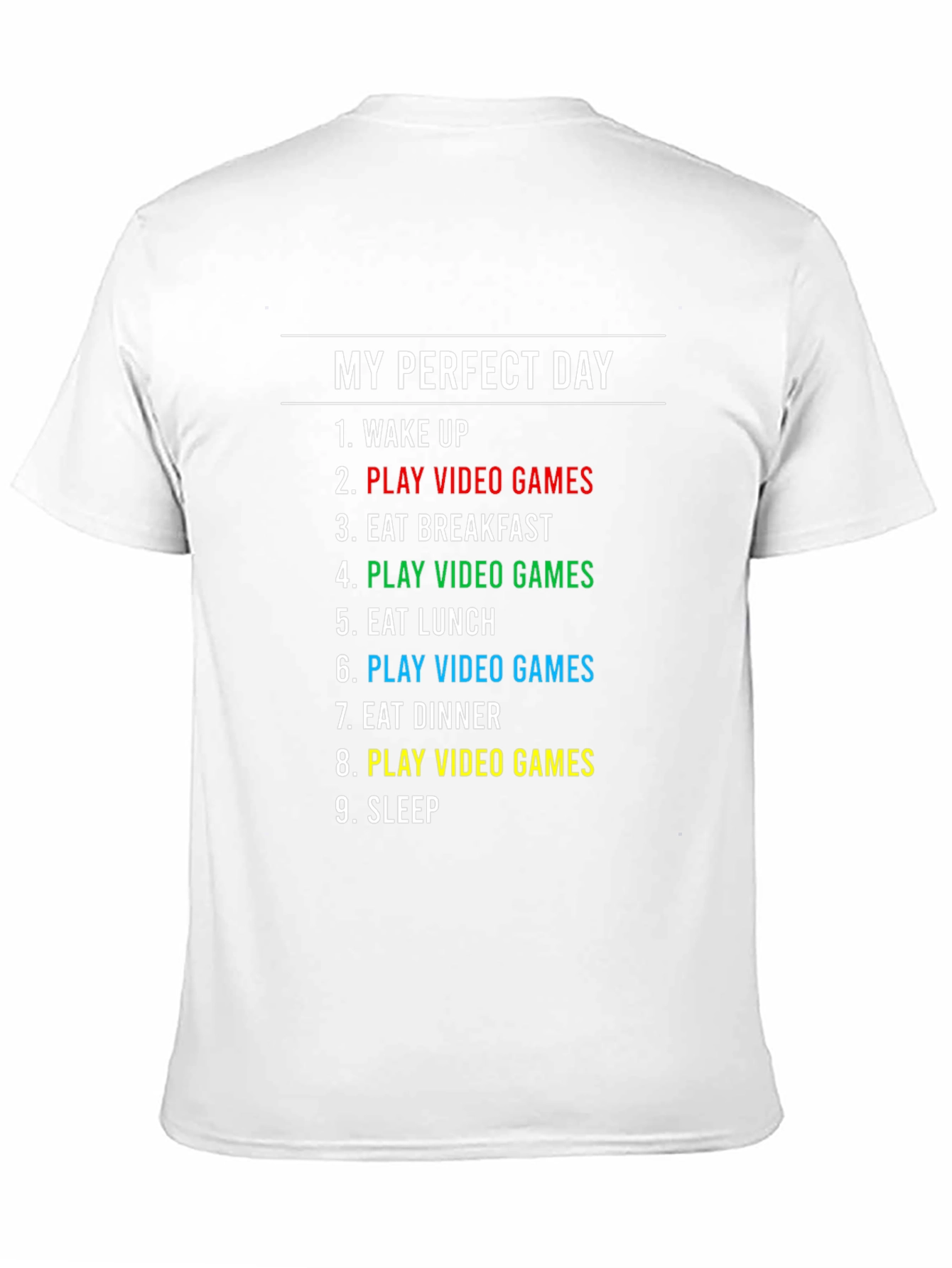 Black My Perfect Day Play Video Games Graphic T-Shirt view 11