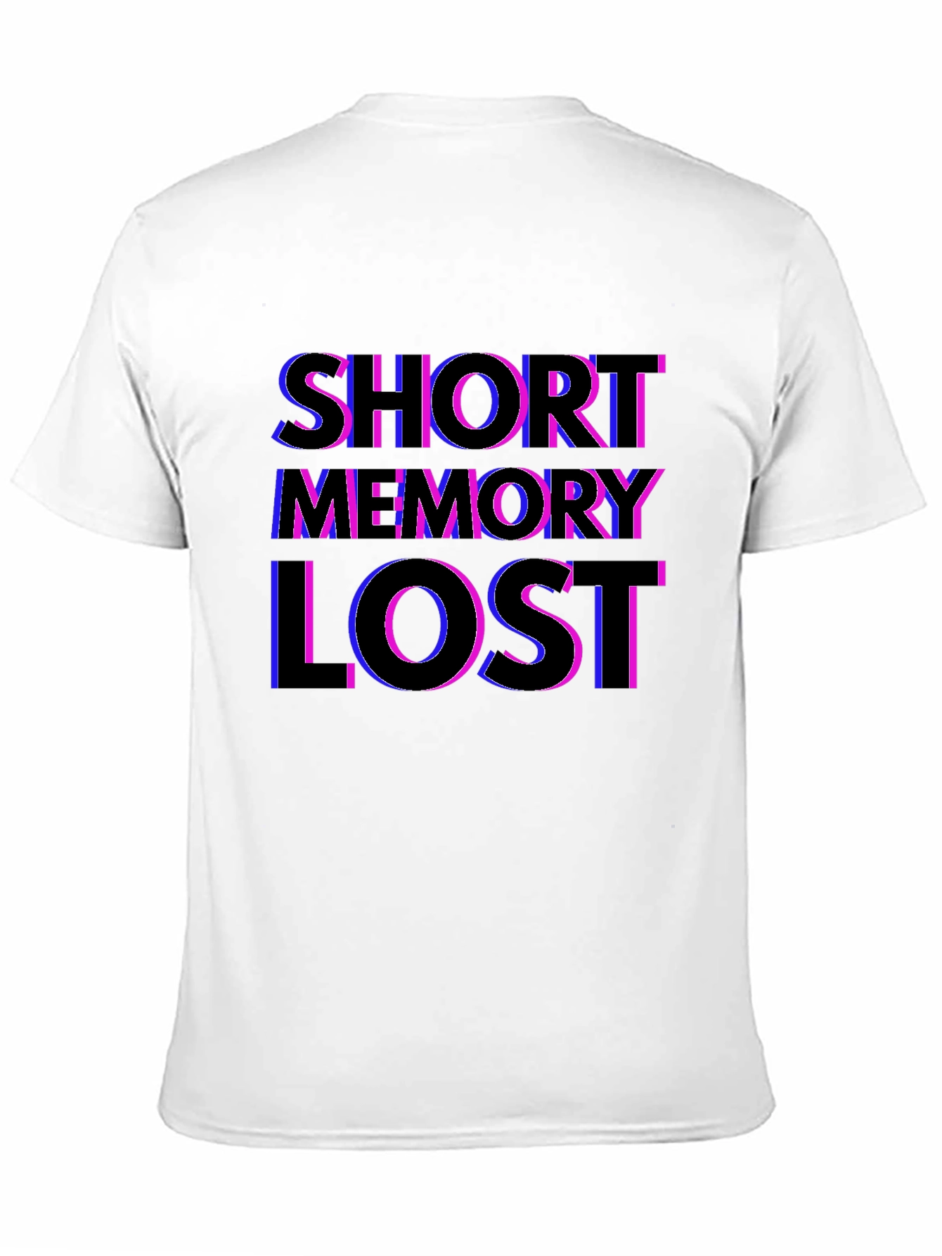 Black Short Memory Lost Funny Slogan Tee view 11